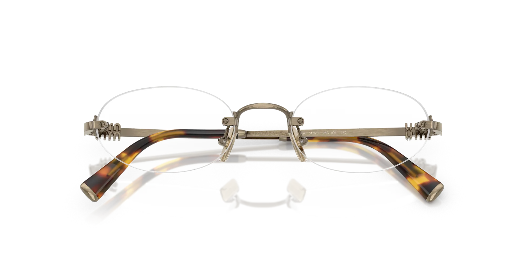 Miu Miu MU 53WV 26C1O1 Montature da vista Metallo Oro Trasparente Rotonda Normale - immagine 2