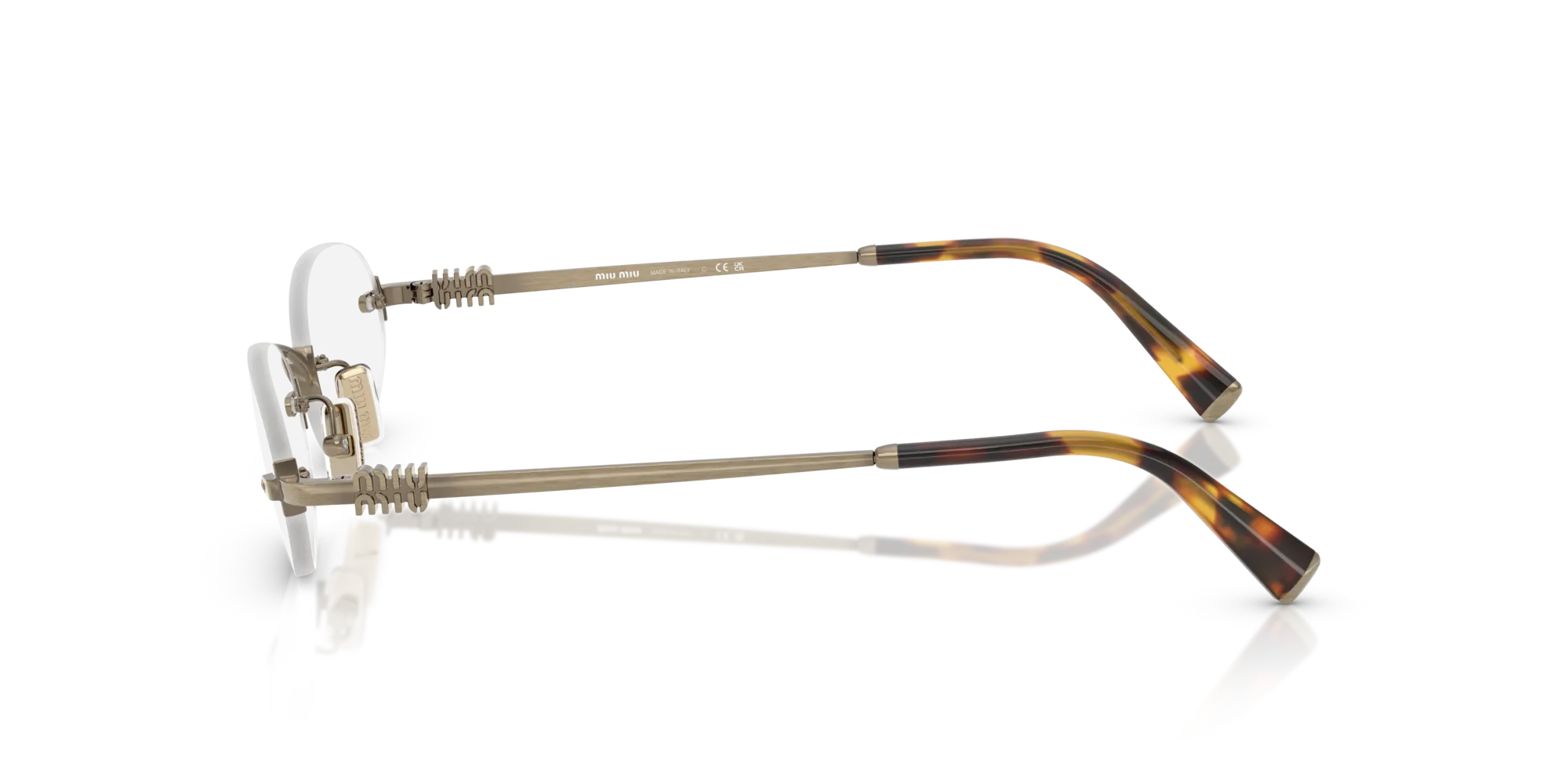 Miu Miu MU 53WV 26C1O1 Montature da vista Metallo Oro Trasparente Rotonda Normale - immagine 4