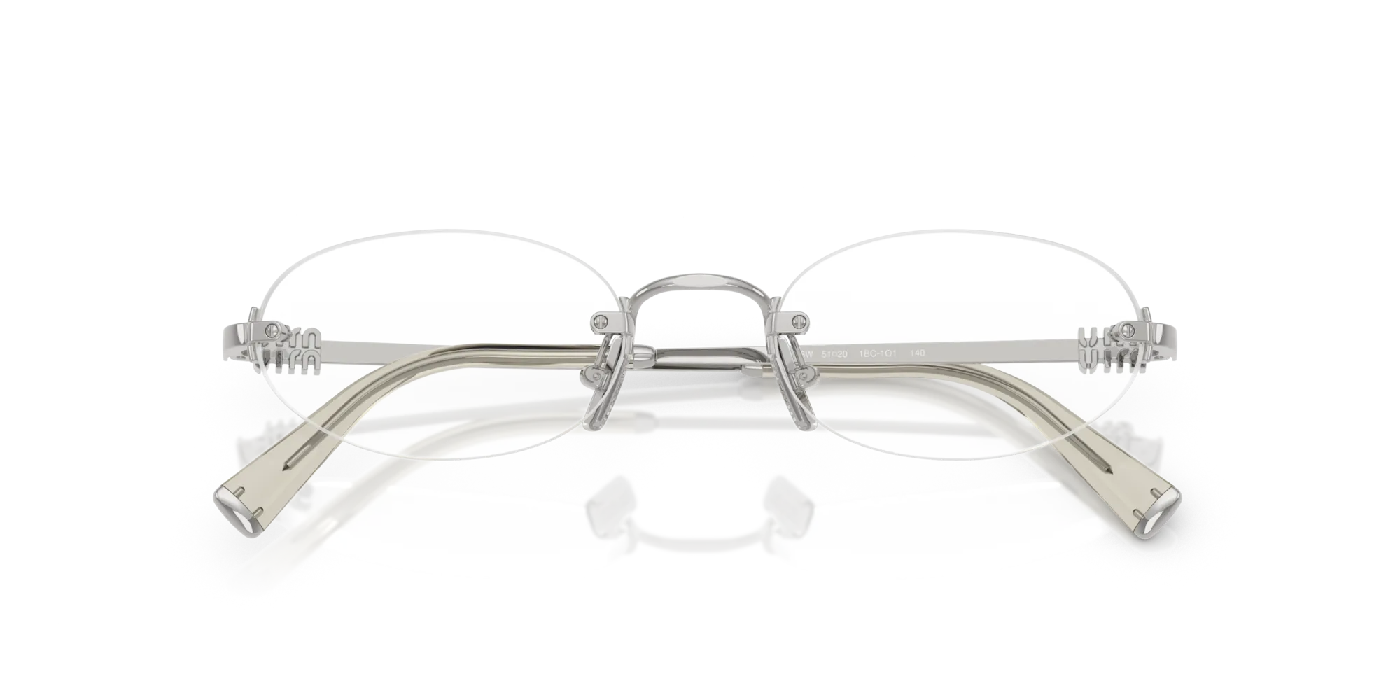Miu Miu MU 53WV 1BC1O1 Montature da vista Metallo Argento Trasparente Rotonda Normale - immagine 2