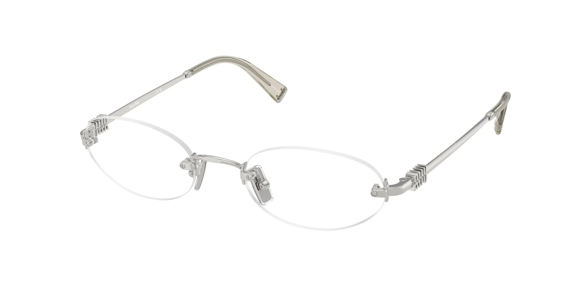 Miu Miu MU 53WV 1BC1O1 Montature da vista Metallo Argento Trasparente Rotonda Normale - immagine 1