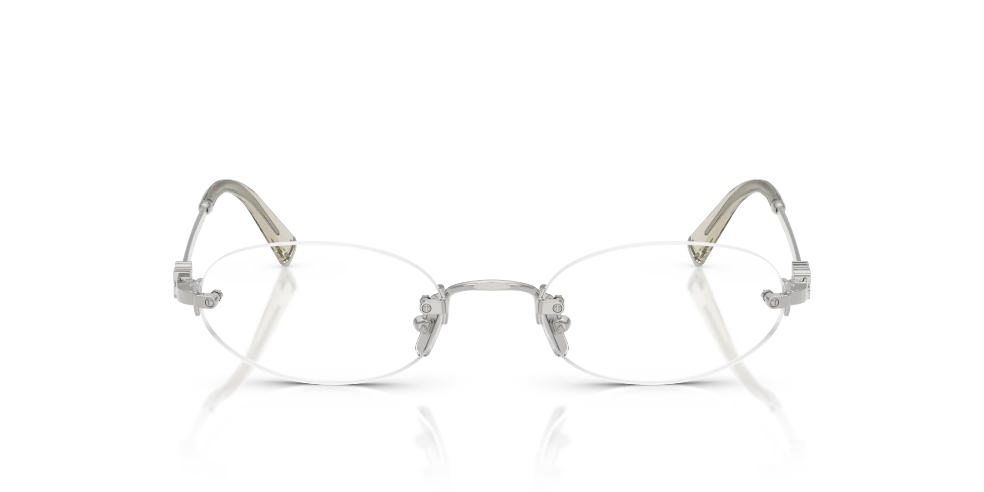 Miu Miu MU 53WV 1BC1O1 Montature da vista Metallo Argento Trasparente Rotonda Normale - immagine 3