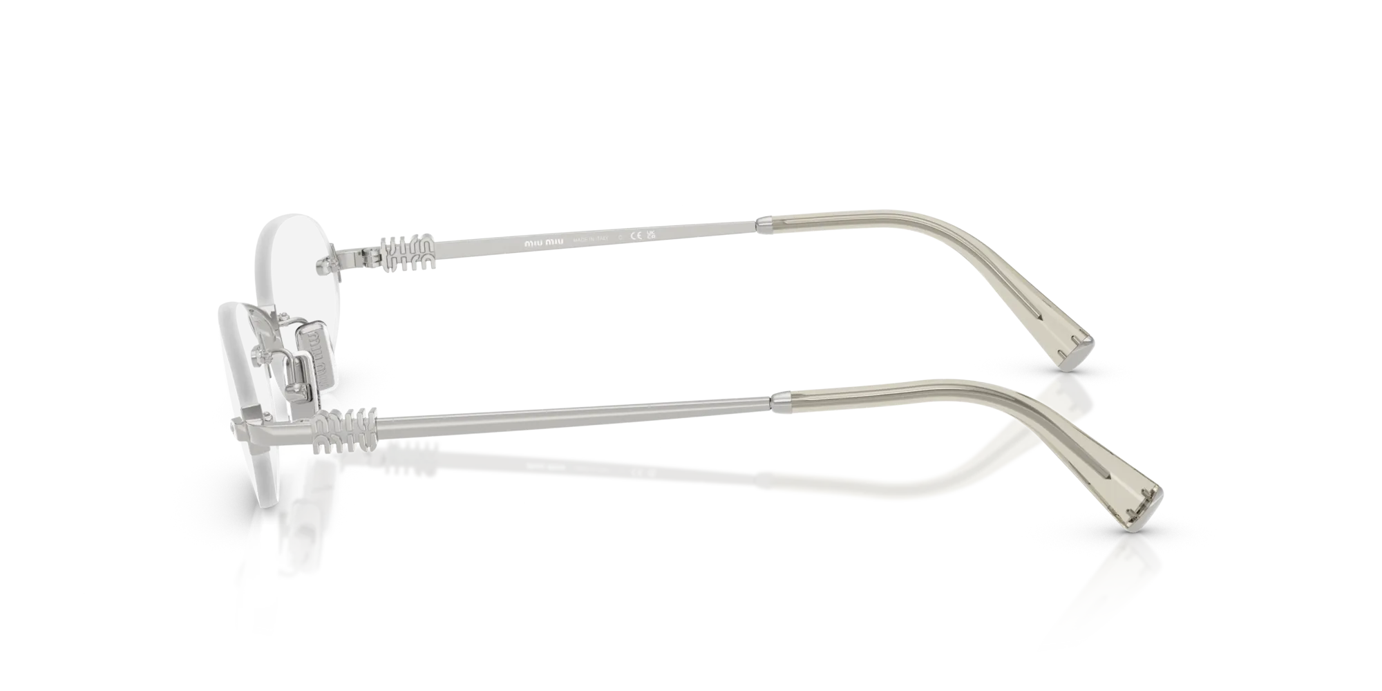 Miu Miu MU 53WV 1BC1O1 Montature da vista Metallo Argento Trasparente Rotonda Normale - immagine 4
