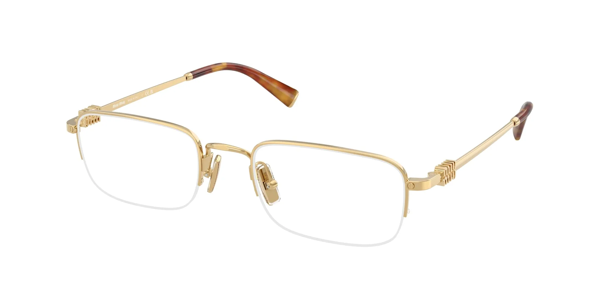 Miu Miu MU 52WV 5AK1O1 Montature da vista Metallo Oro Trasparente Squadrata Normale - immagine 1