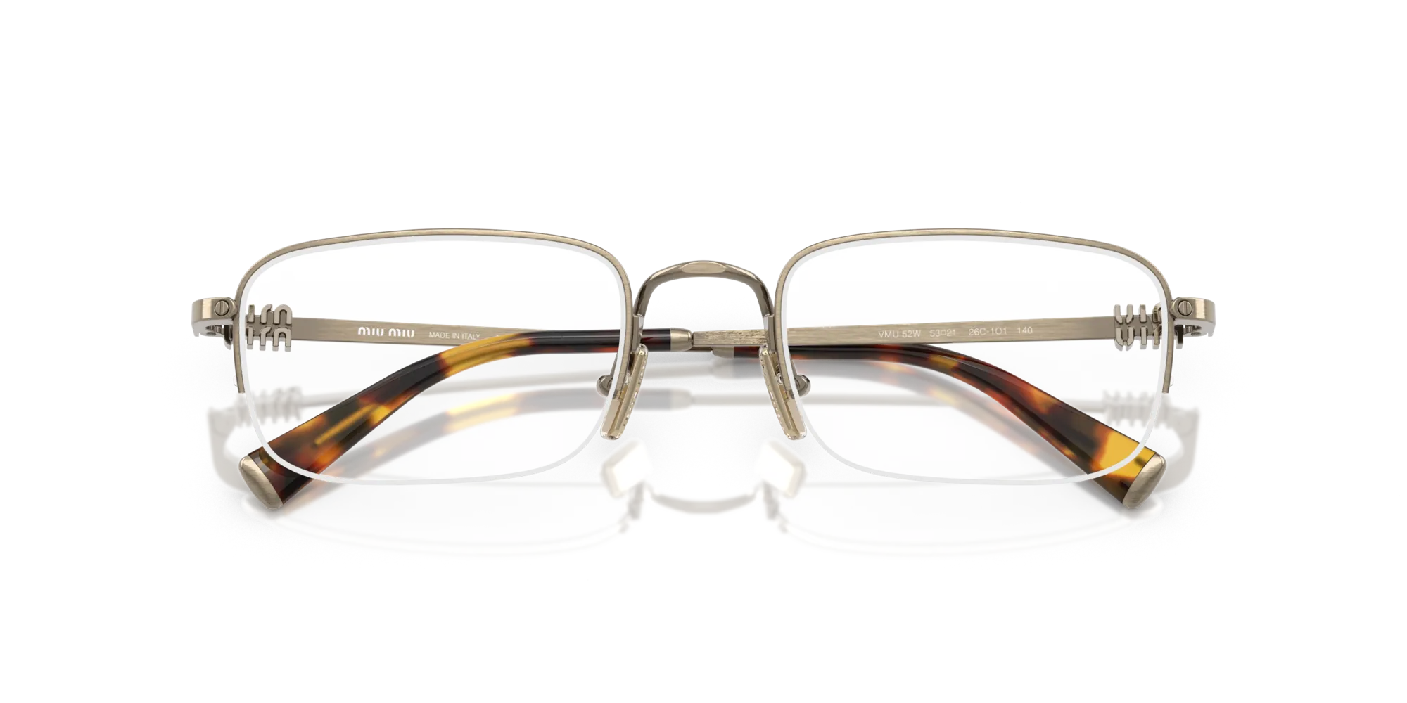 Miu Miu MU 52WV 26C1O1 Montature da vista Metallo Oro Squadrata Normale - immagine 2