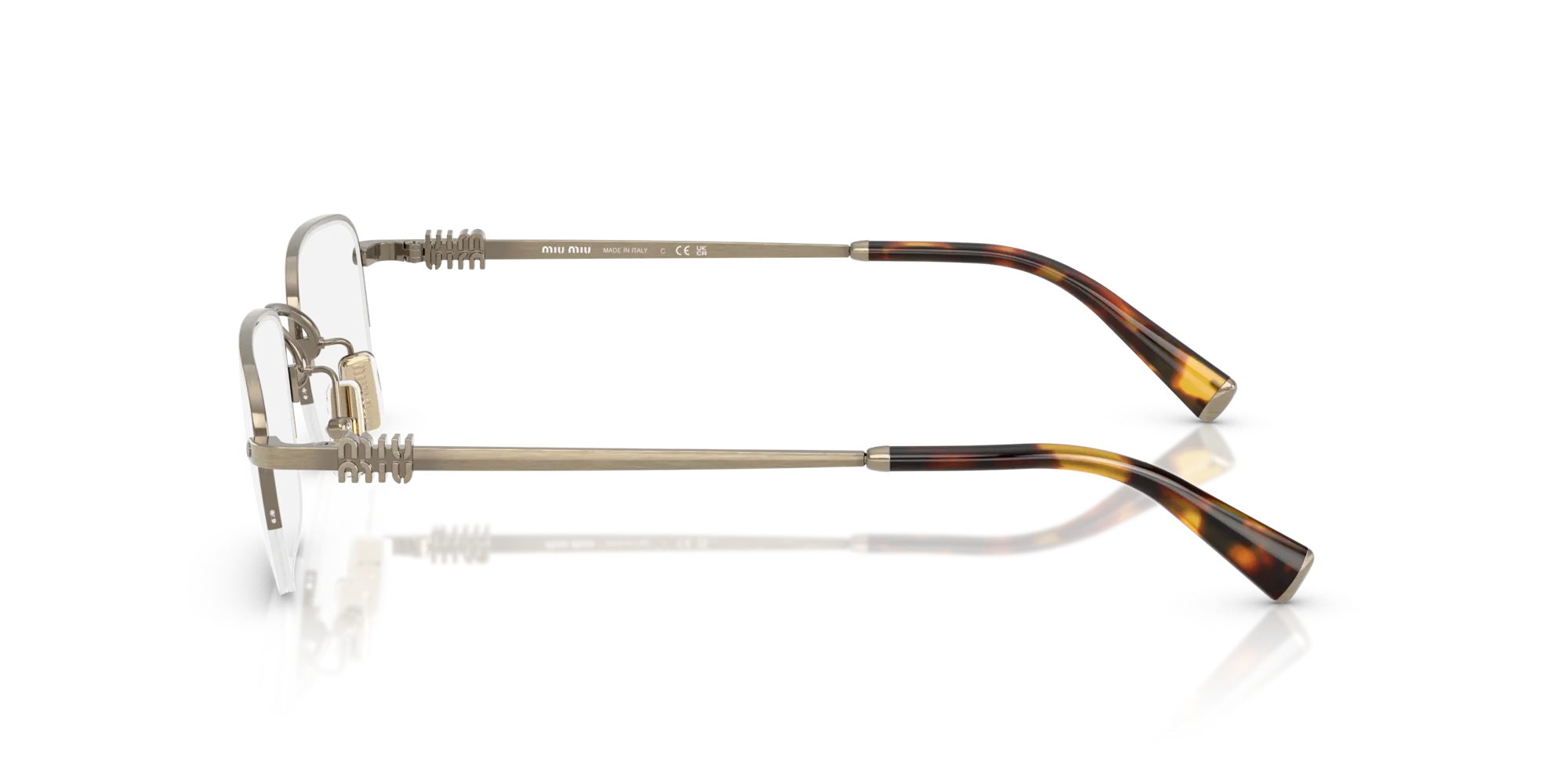 Miu Miu MU 52WV 26C1O1 Montature da vista Metallo Oro Squadrata Normale - immagine 4