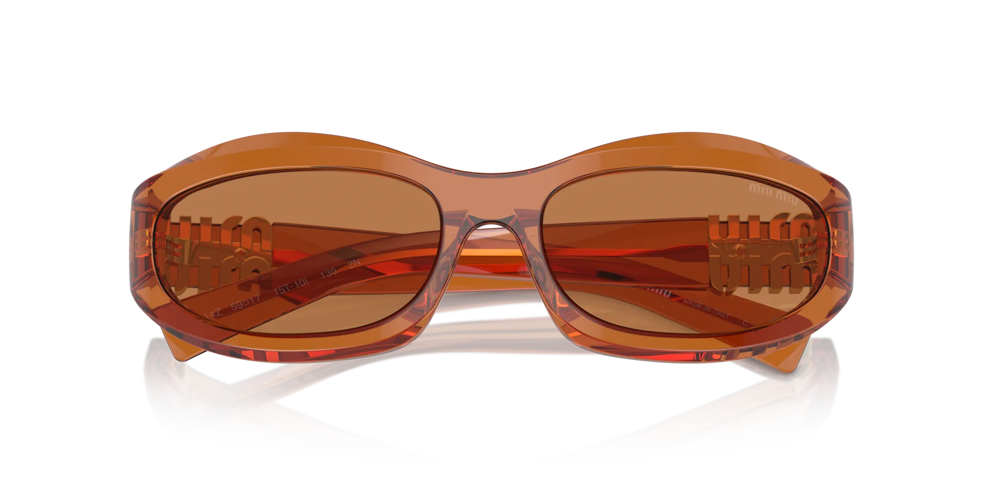 Miu Miu MU 14ZS 15T10I Occhiali da sole Acetato Marrone Marrone Geometrica Normale - immagine 2