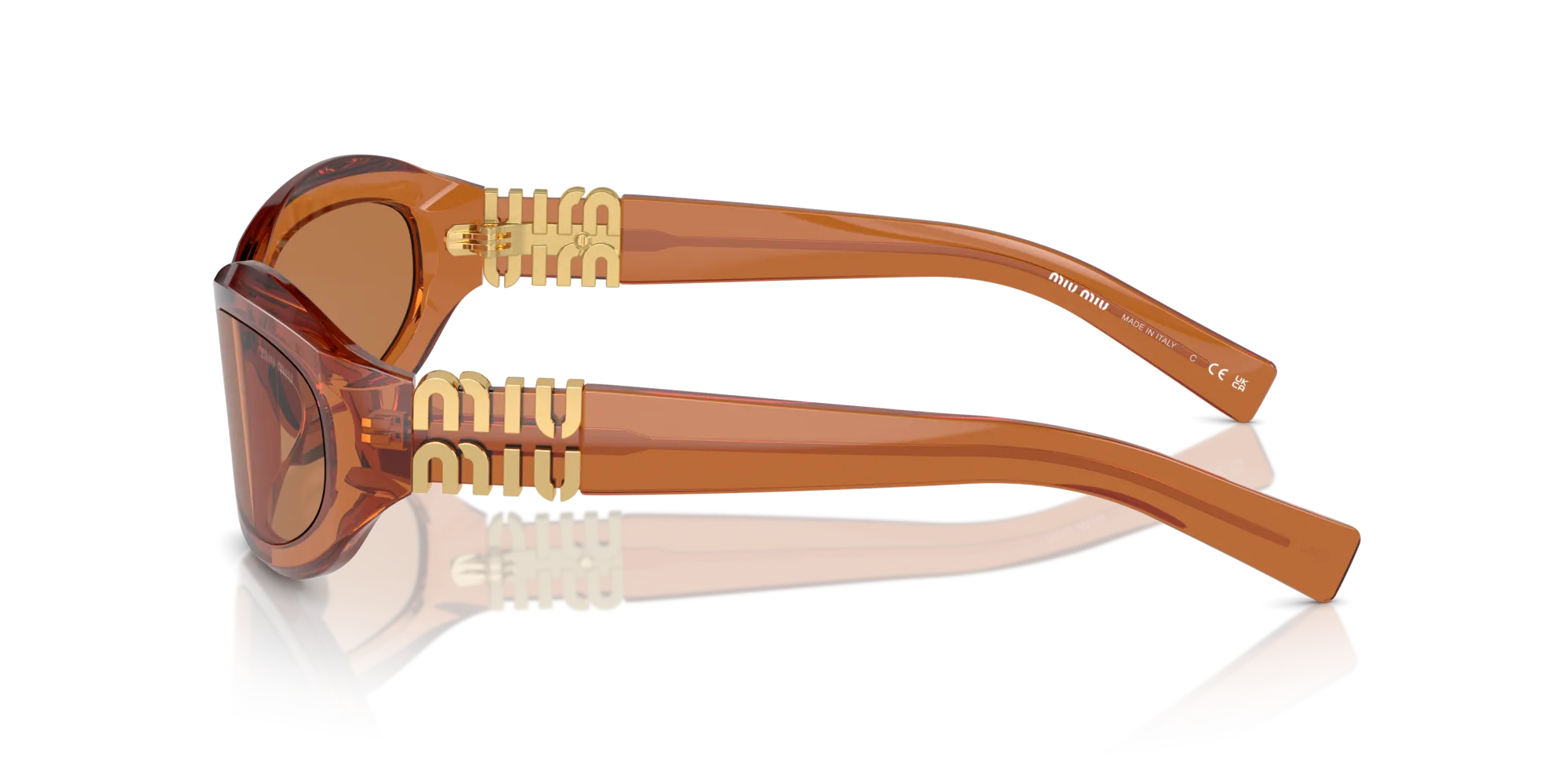Miu Miu MU 14ZS 15T10I Occhiali da sole Acetato Marrone Marrone Geometrica Normale - immagine 4