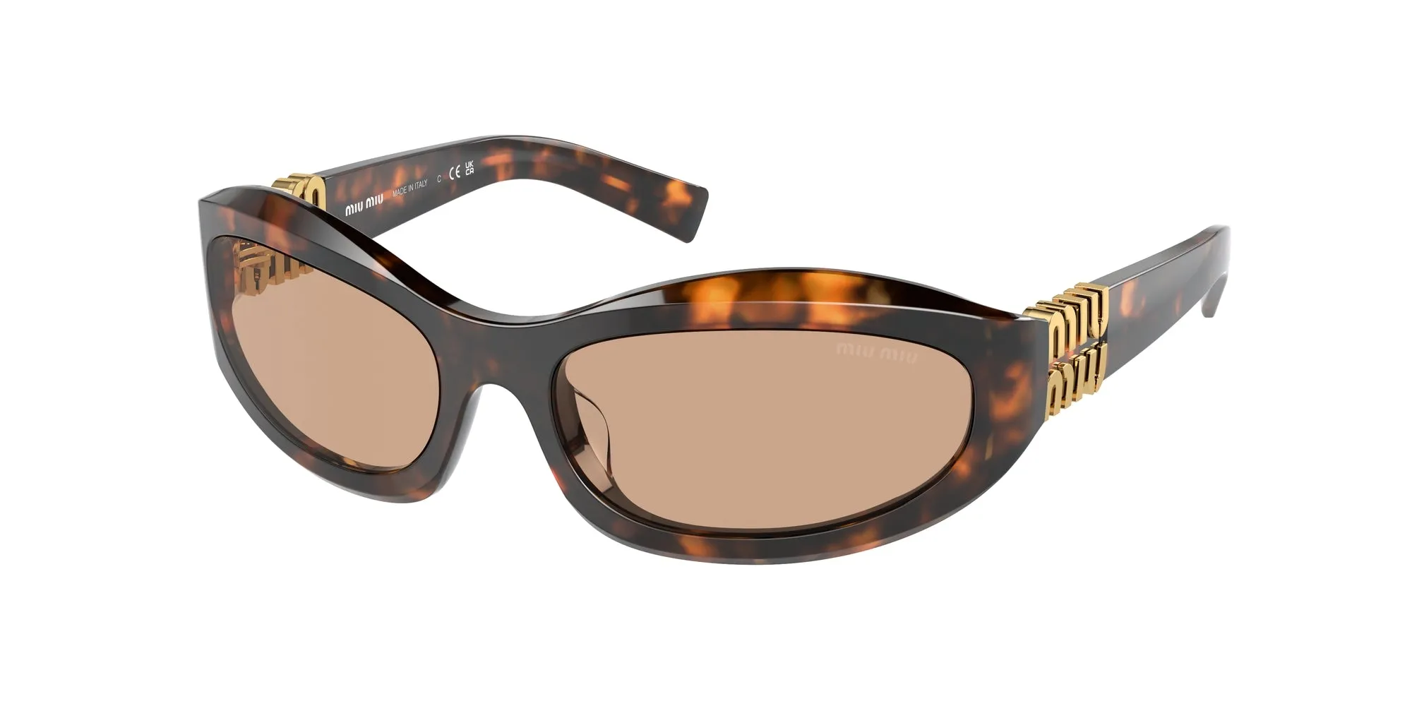 Miu Miu MU 14ZS 14L90H Occhiali da sole Acetato Tartaruga Marrone Geometrica Normale - immagine 1