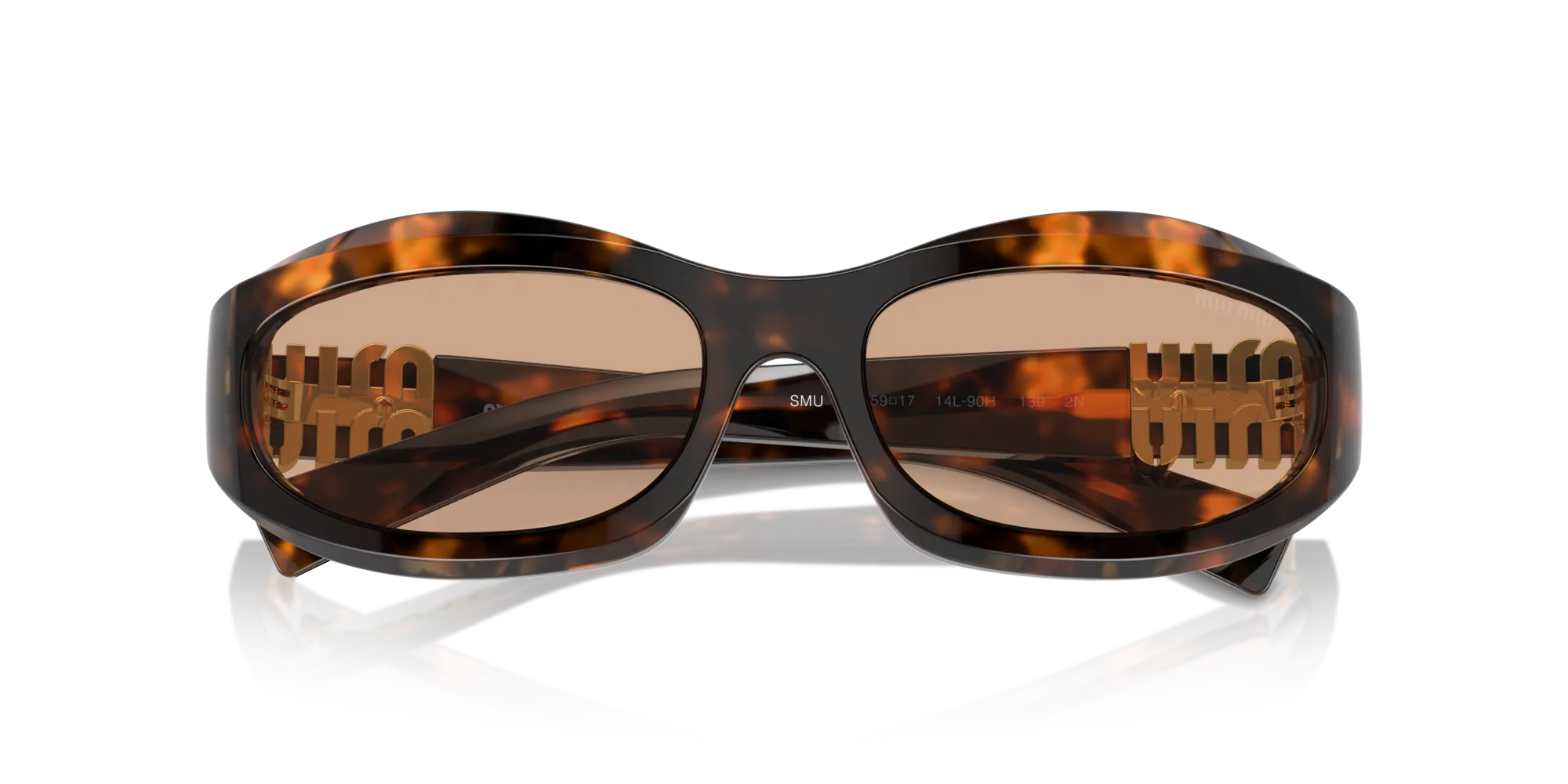 Miu Miu MU 14ZS 14L90H Occhiali da sole Acetato Tartaruga Marrone Geometrica Normale - immagine 2
