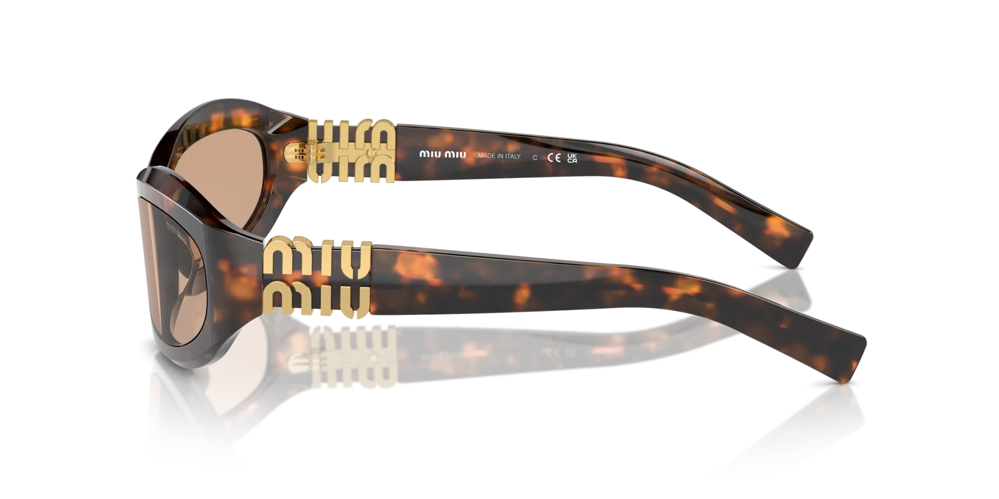 Miu Miu MU 14ZS 14L90H Occhiali da sole Acetato Tartaruga Marrone Geometrica Normale - immagine 4