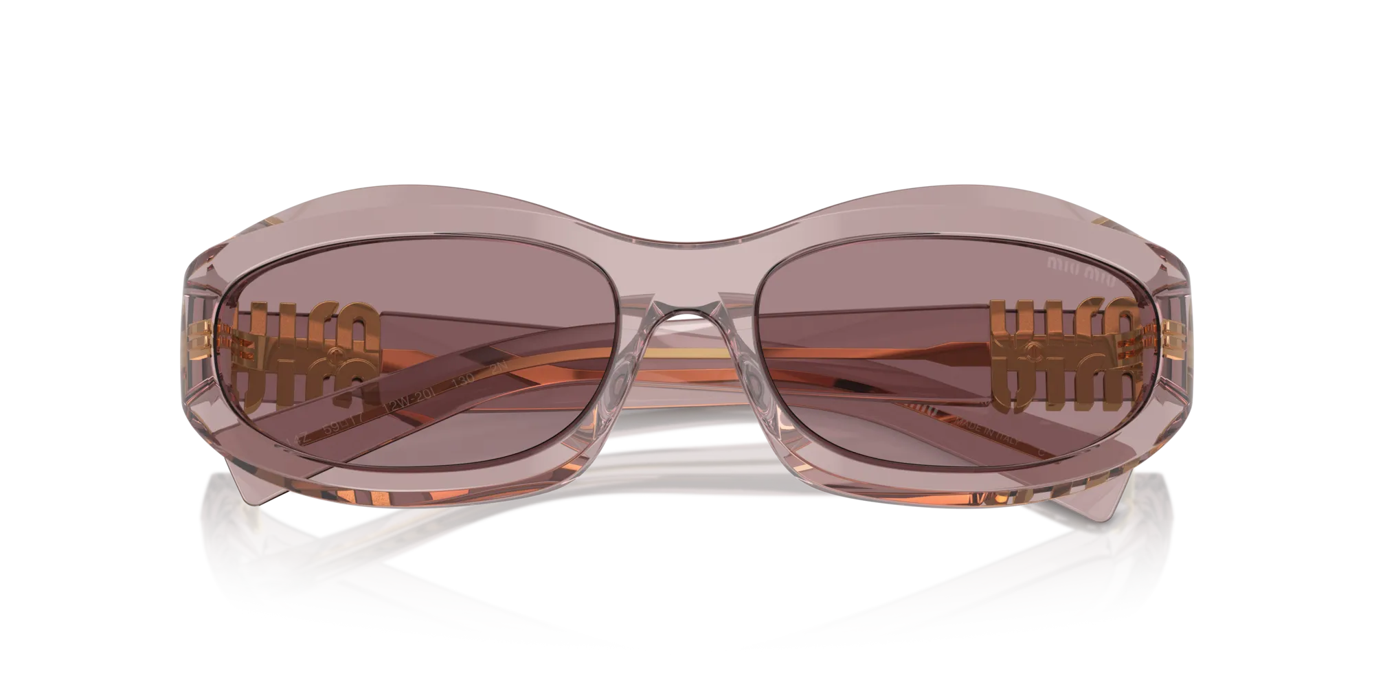 Miu Miu MU 14ZS 12W20I Occhiali da sole Acetato Viola Marrone Geometrica Normale - immagine 2