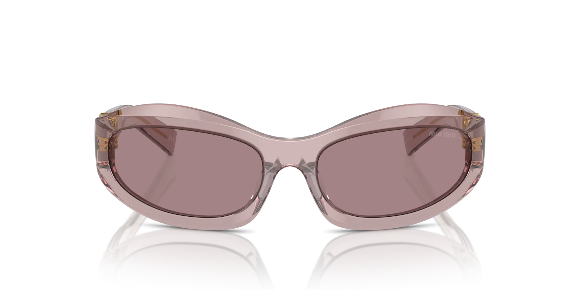 Miu Miu MU 14ZS 12W20I Occhiali da sole Acetato Viola Marrone Geometrica Normale - immagine 3