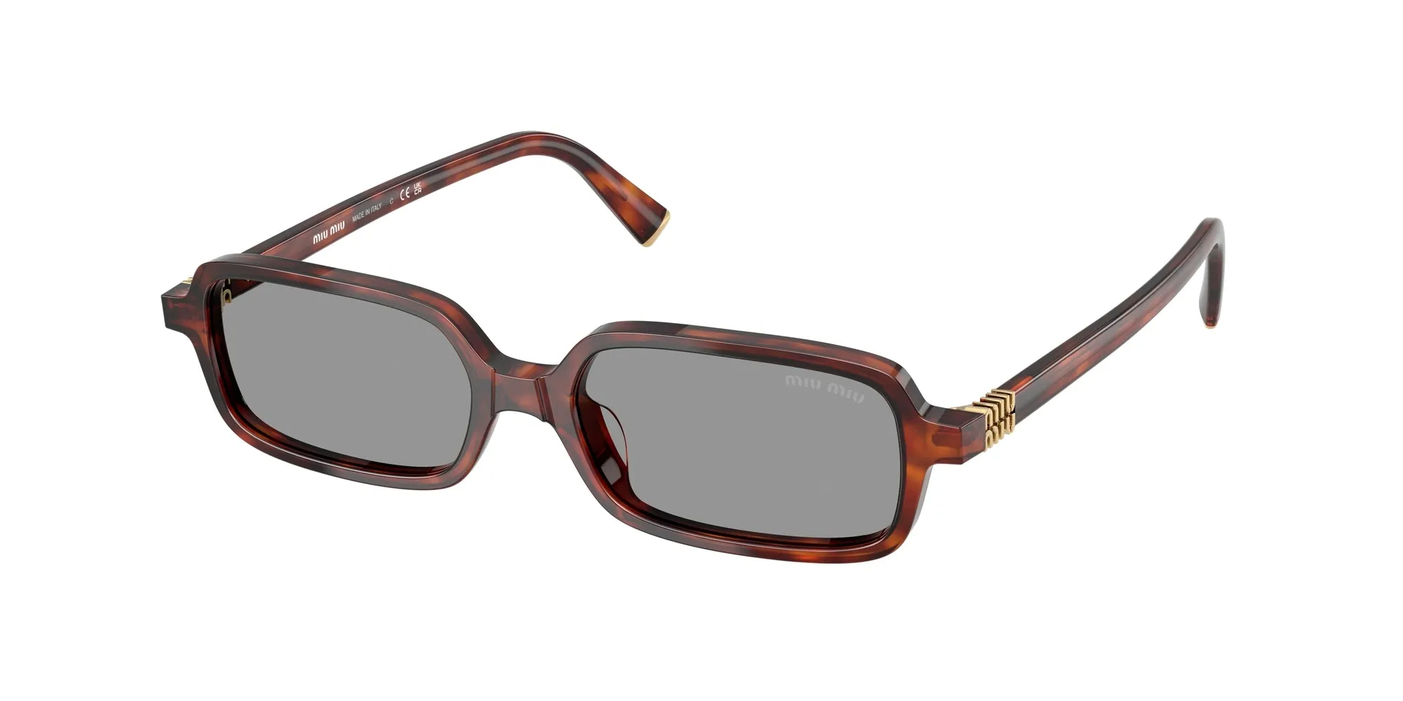 Miu Miu MU 11ZS 21C40O Occhiali da sole Acetato Havana Grigio Squadrata Normale - immagine 1
