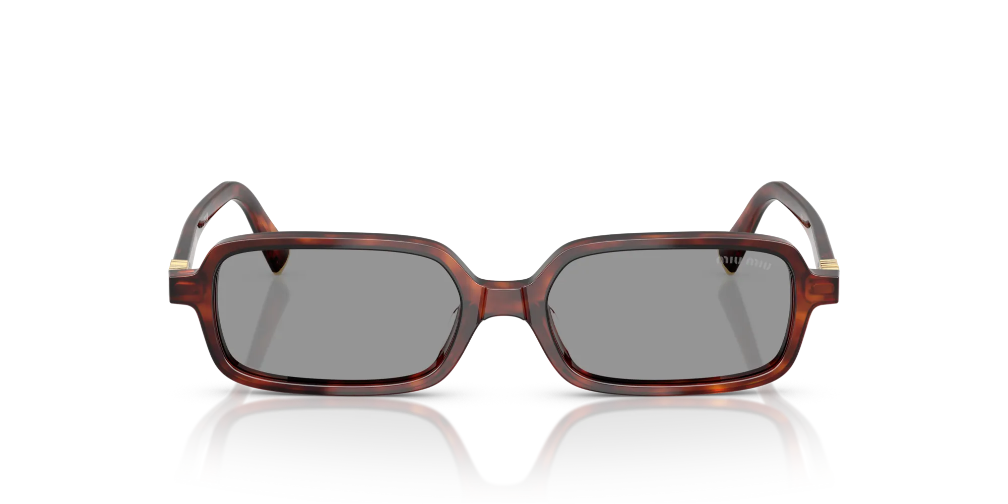 Miu Miu MU 11ZS 21C40O Occhiali da sole Acetato Havana Grigio Squadrata Normale - immagine 3