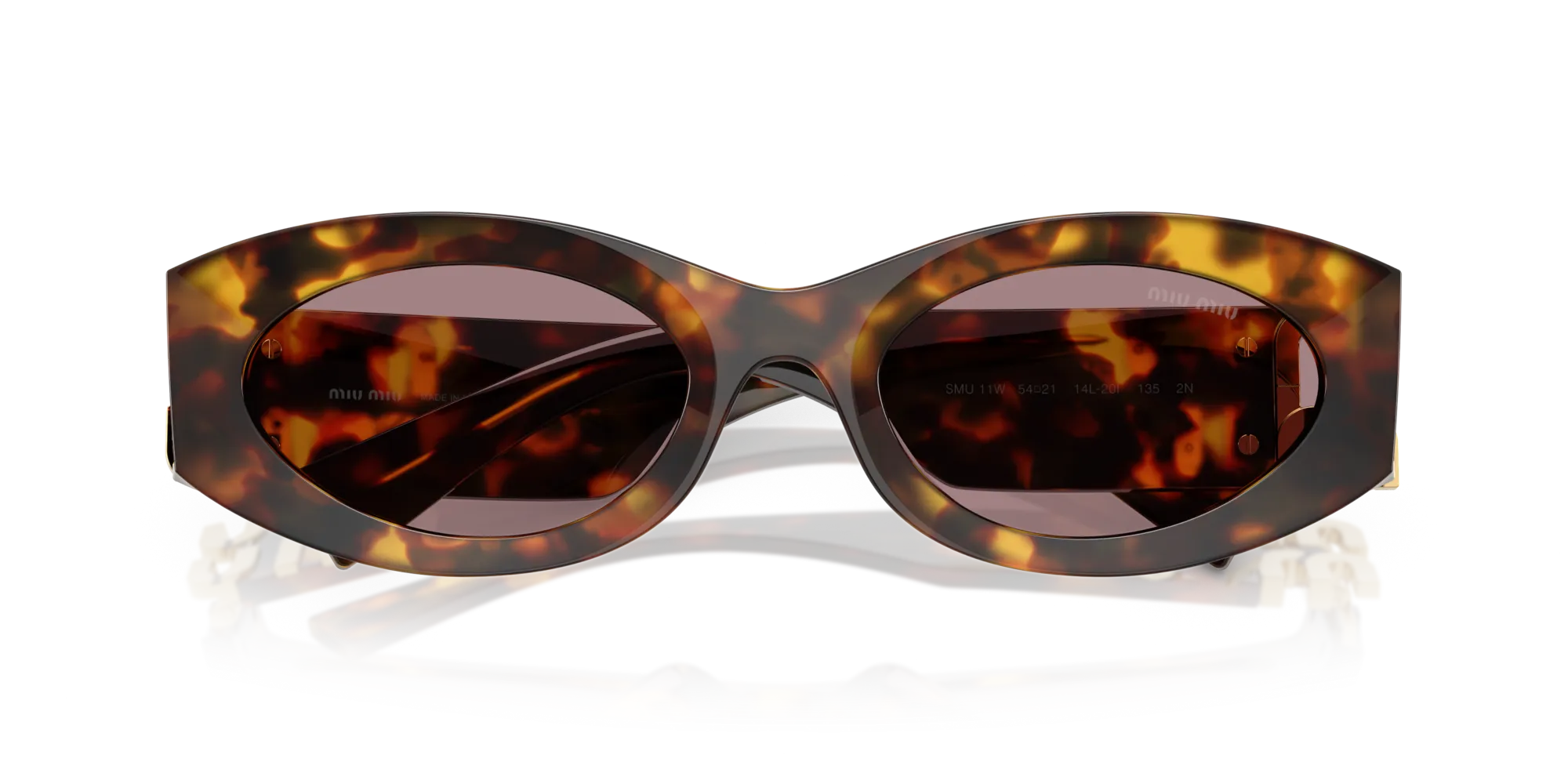 Miu Miu MU 11WS 0MU 11WS 14L20I Occhiali da sole Acetato Tartaruga Marrone Rotonda Normale - immagine 2