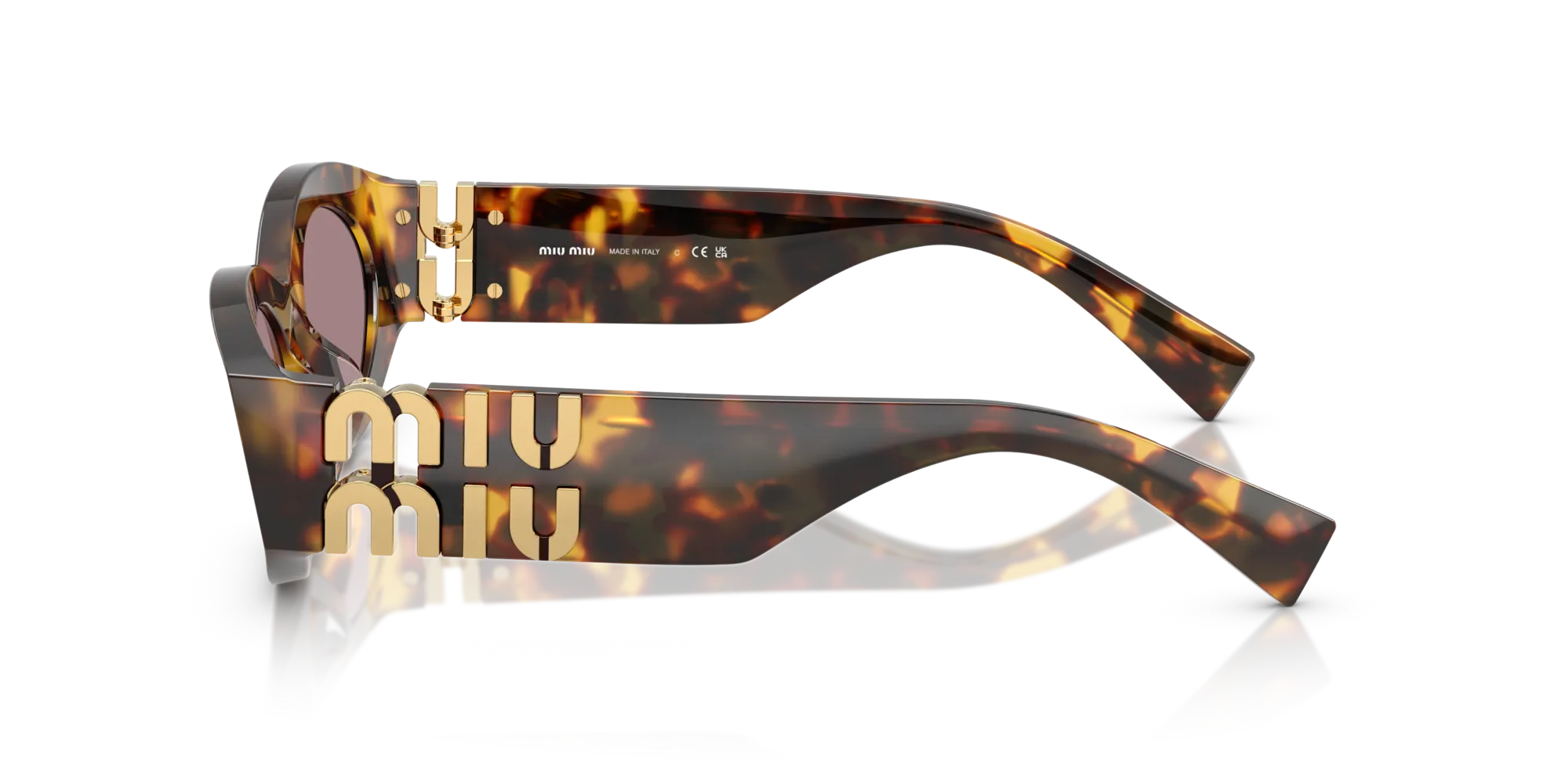 Miu Miu MU 11WS 0MU 11WS 14L20I Occhiali da sole Acetato Tartaruga Marrone Rotonda Normale - immagine 4
