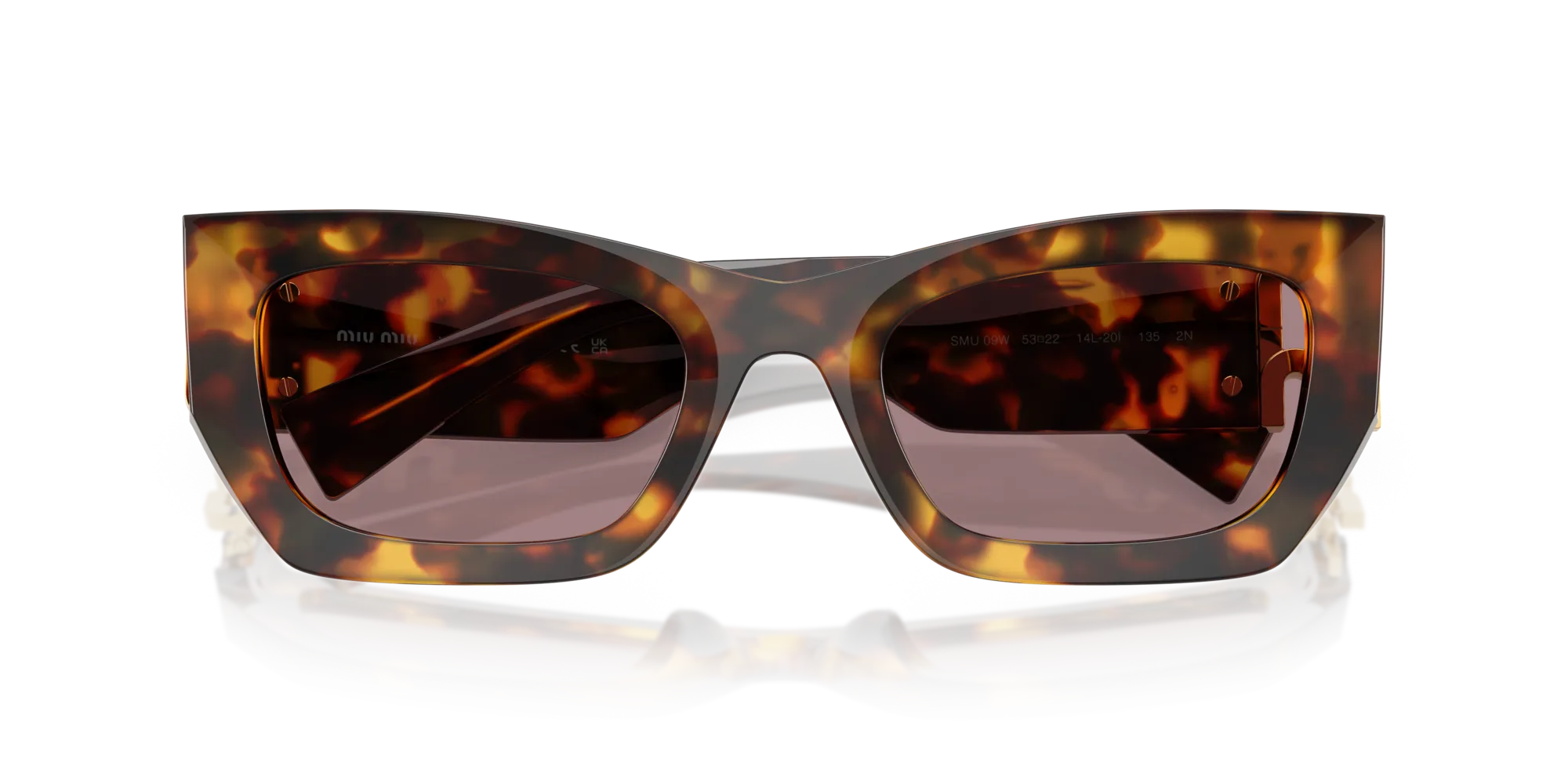 Miu Miu MU 09WS 14L20I Occhiali da sole Acetato Tartaruga Marrone Squadrata Normale - immagine 2