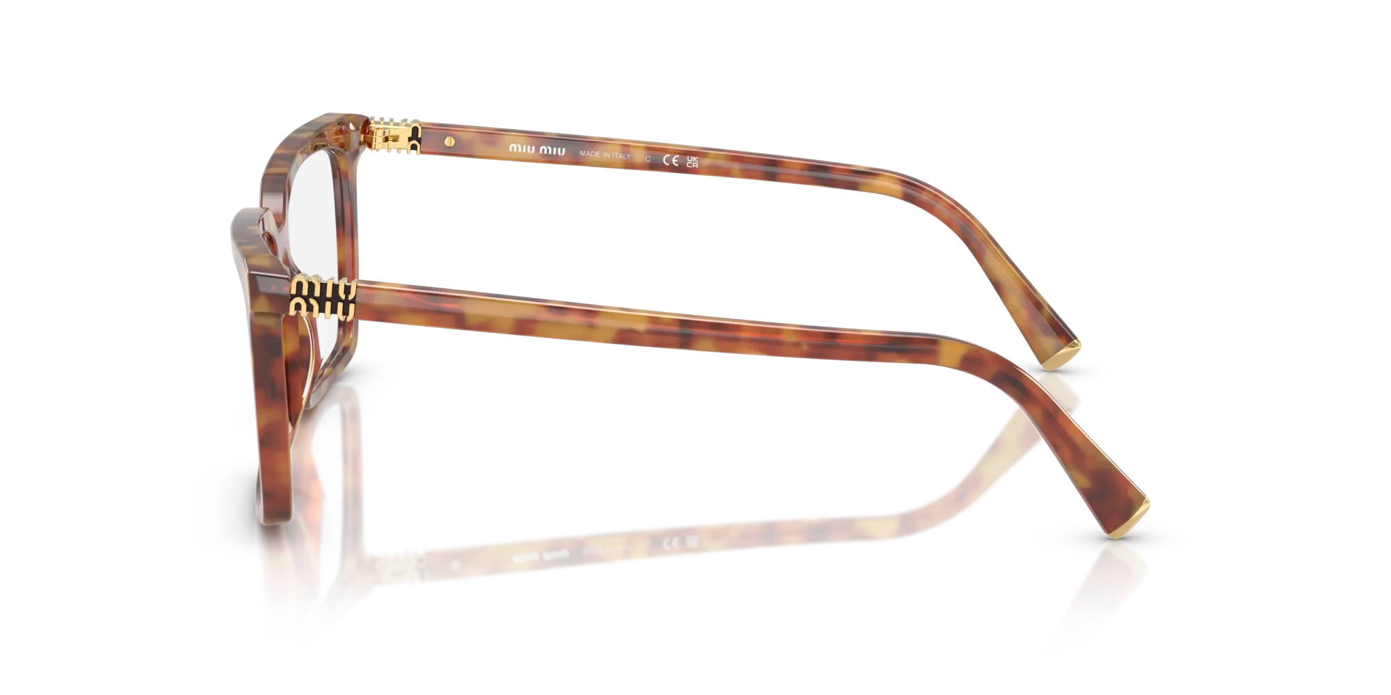 Miu Miu MU 08XV 4BW1O1 Montature da vista Acetato Tartaruga Squadrata Normale - immagine 4
