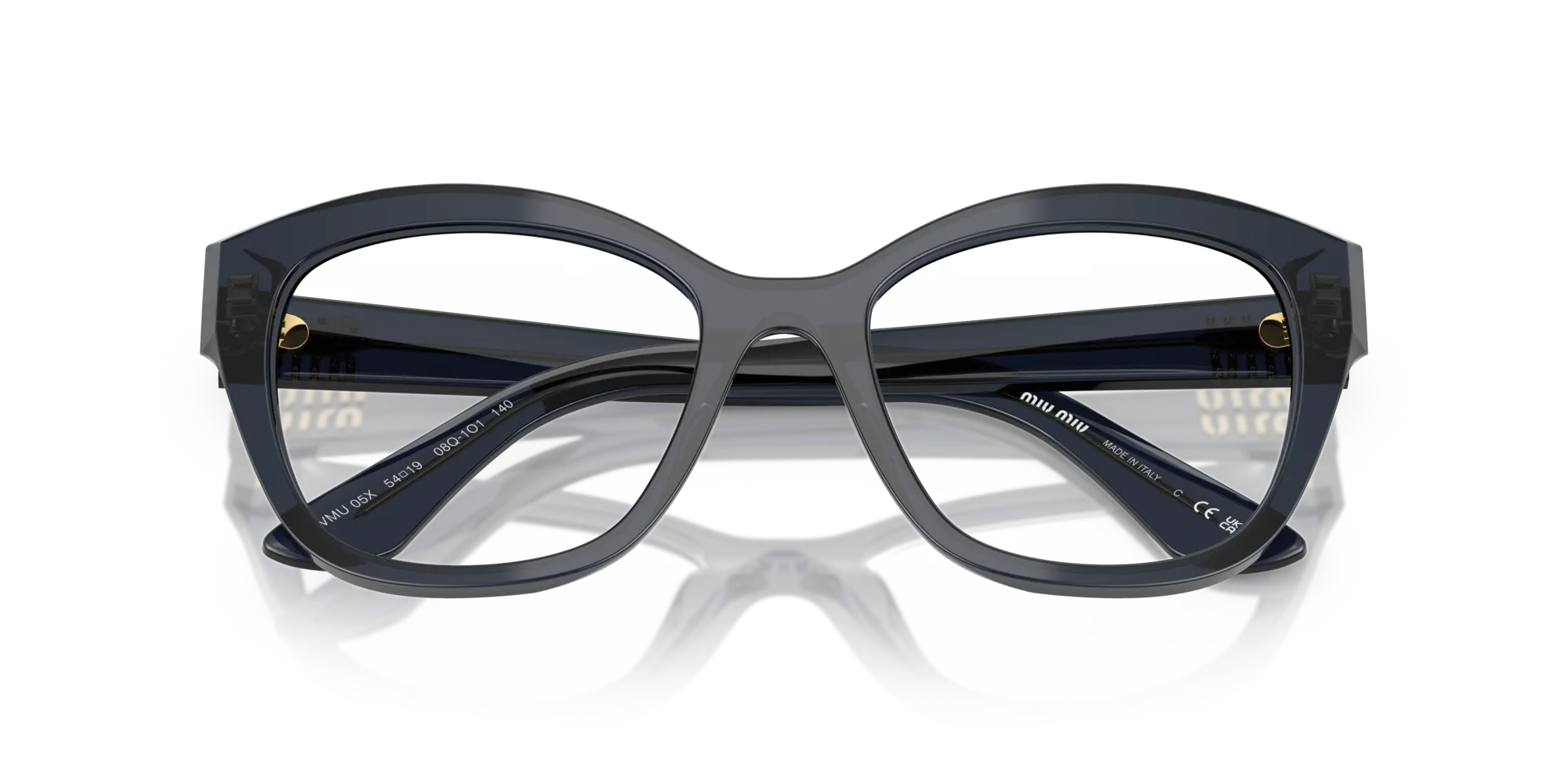 Miu Miu MU 05XV 08Q1O1 Montature da vista Acetato Blu Trasparente Squadrata Normale - immagine 2
