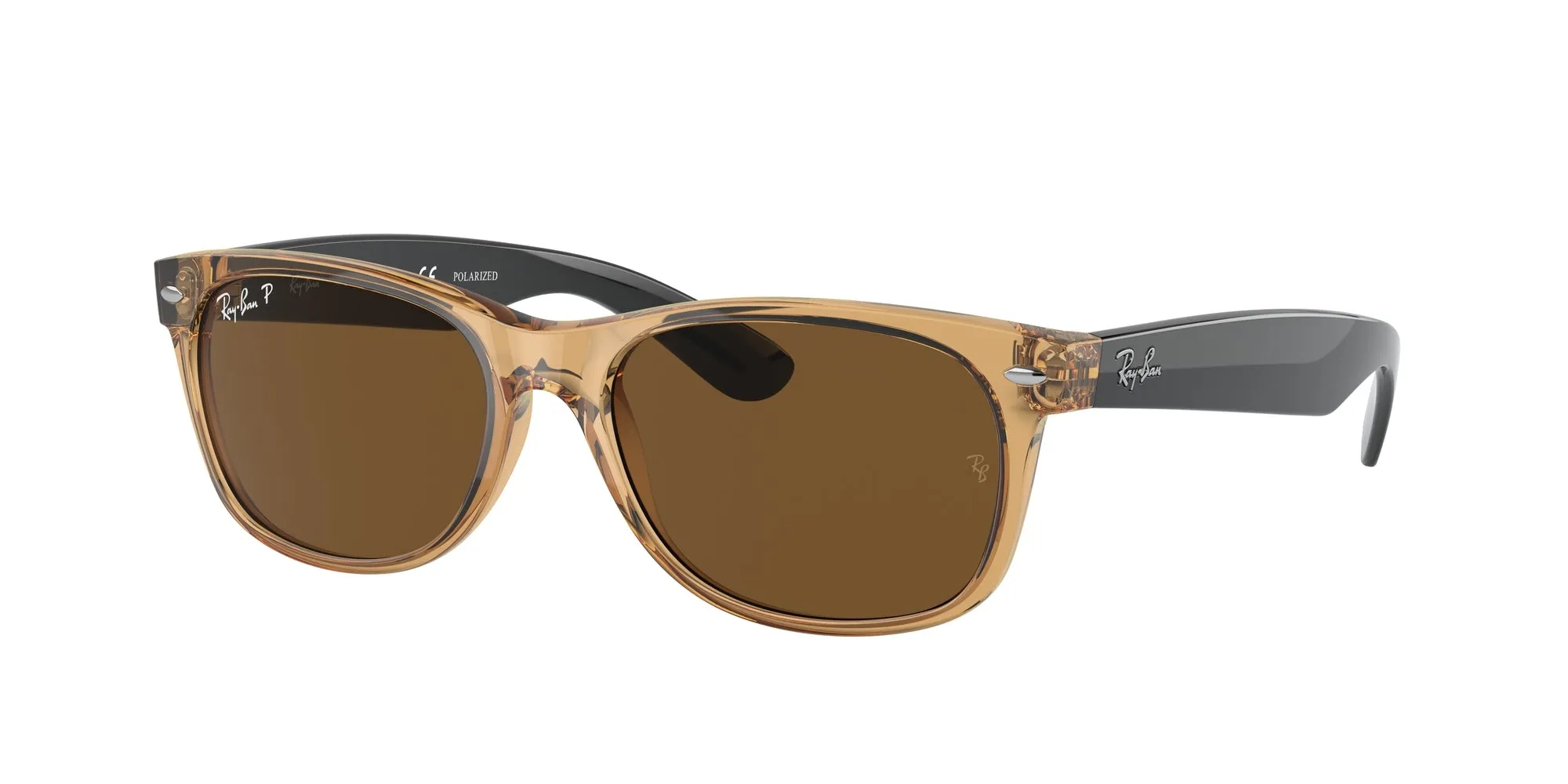 Ray - Ban RB2132 NEW WAYFARER 945/57 Occhiali da sole Nylon Giallo Marrone Squadrata Polarizzata - immagine 1