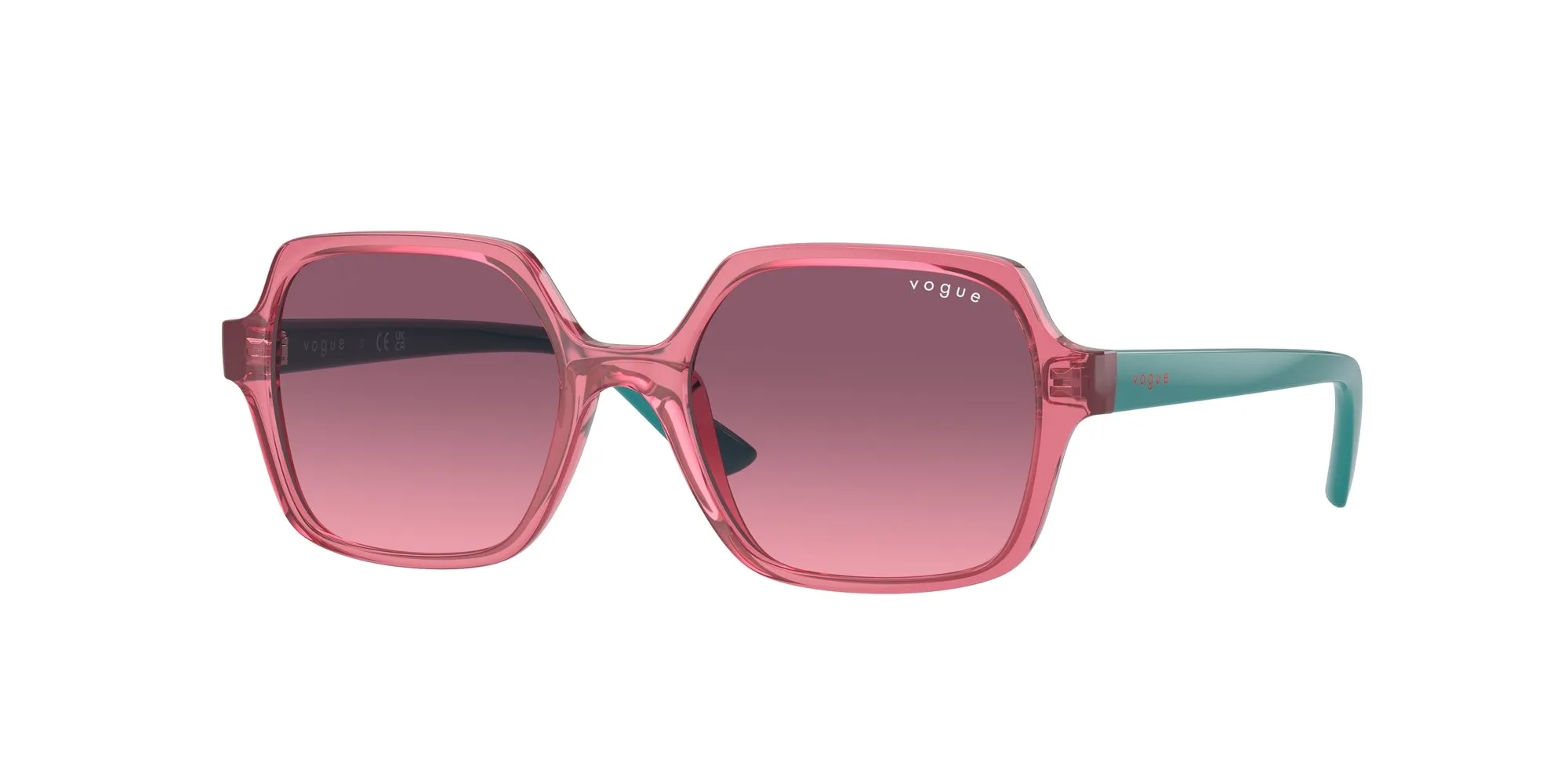 VOGUE EYEWEAR VJ2006 276620 Occhiali da sole bambino Iniettato Rosso Rosa Squadrata Normale Sfumato - immagine 1