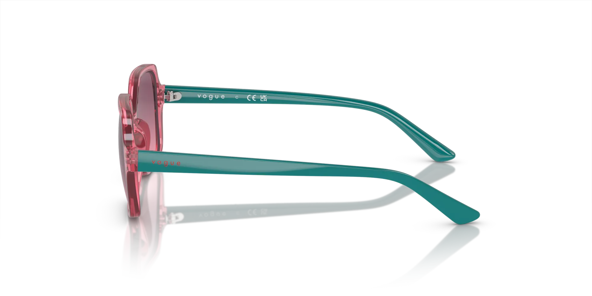 VOGUE EYEWEAR VJ2006 276620 Occhiali da sole bambino Iniettato Rosso Rosa Squadrata Normale Sfumato - immagine 4