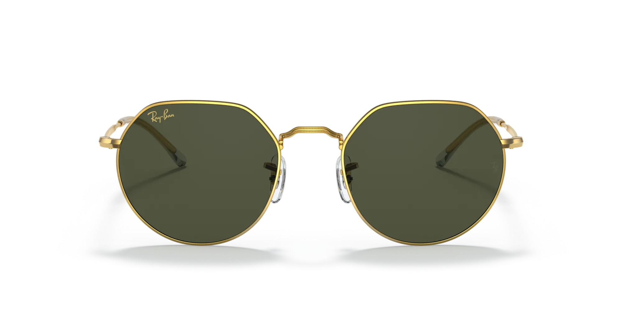 Ray - Ban RB3565 JACK 919631 Occhiali da sole Metallo Oro Verde Geometrica Normale - immagine 3