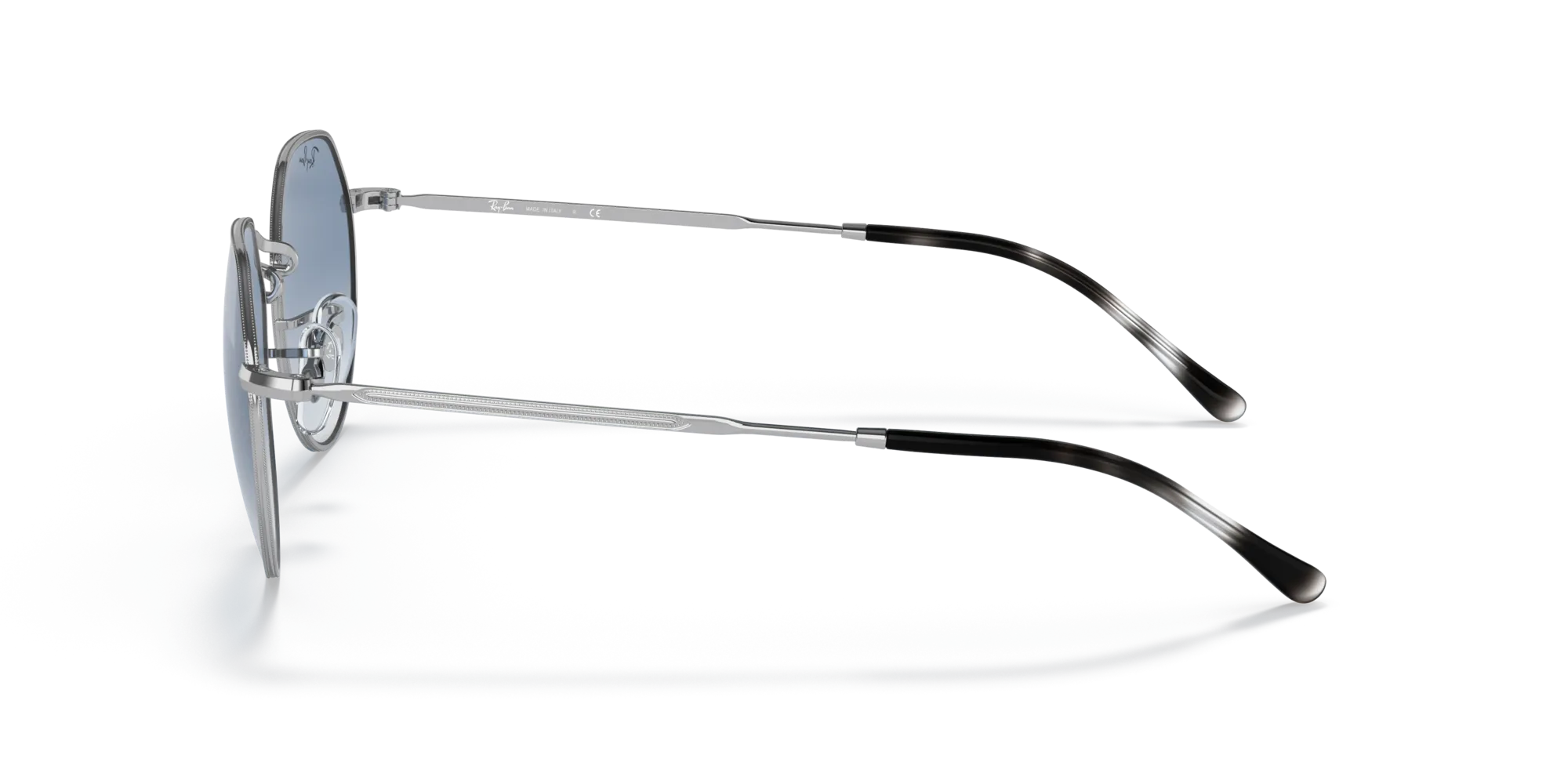 Ray - Ban RB3565 JACK 003/3F Occhiali da sole Metallo Argento Blu Geometrica Normale Sfumato - immagine 4