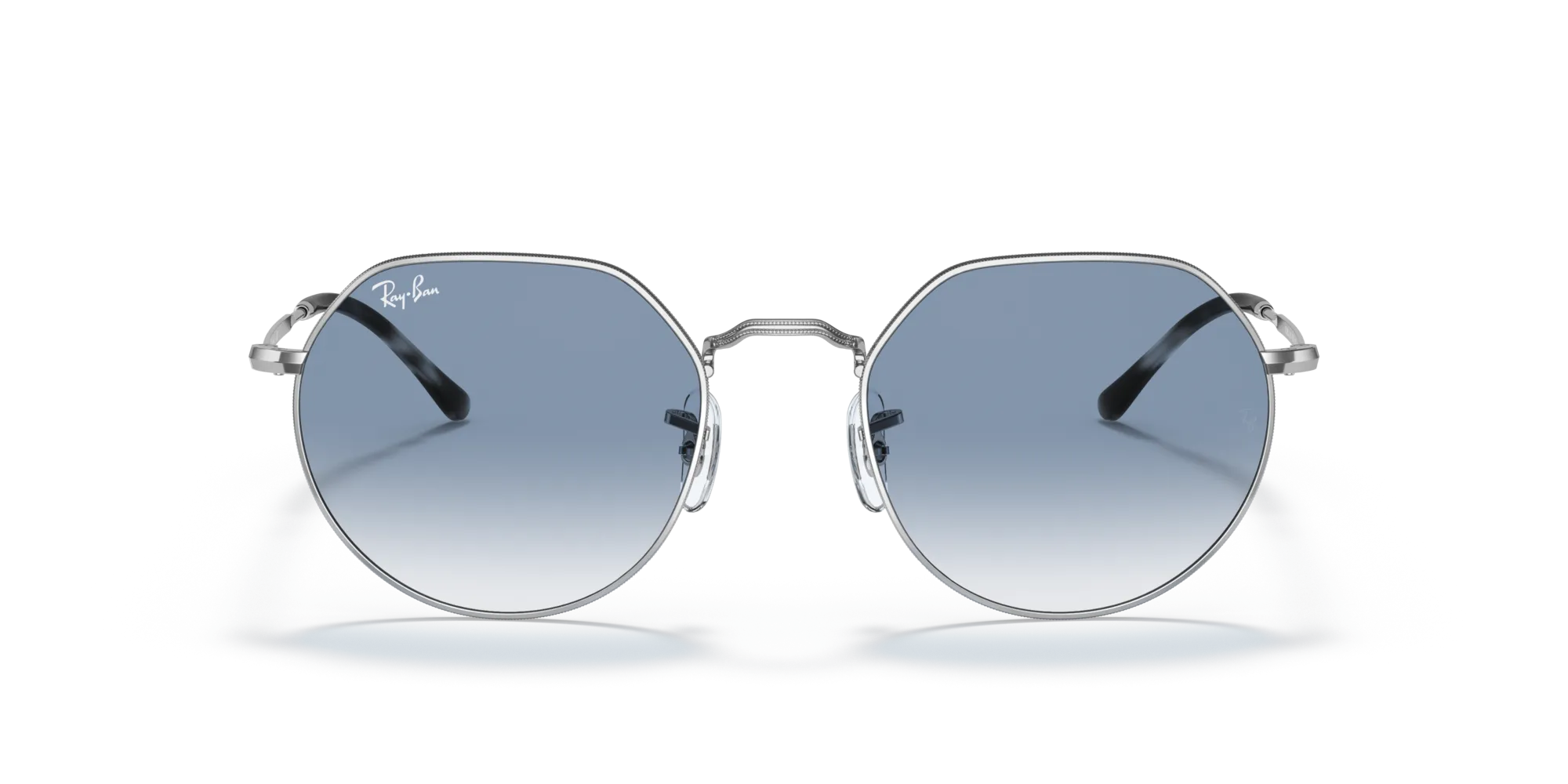 Ray - Ban RB3565 JACK 003/3F Occhiali da sole Metallo Argento Blu Geometrica Normale Sfumato - immagine 3