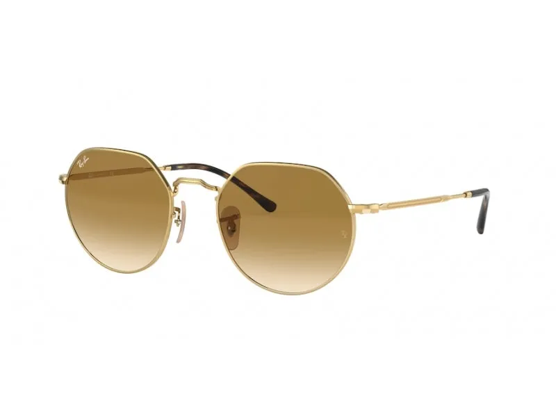 Ray - Ban RB3565 JACK 001/51 Occhiali da sole Metallo Oro Marrone Geometrica Normale Sfumato - immagine 1