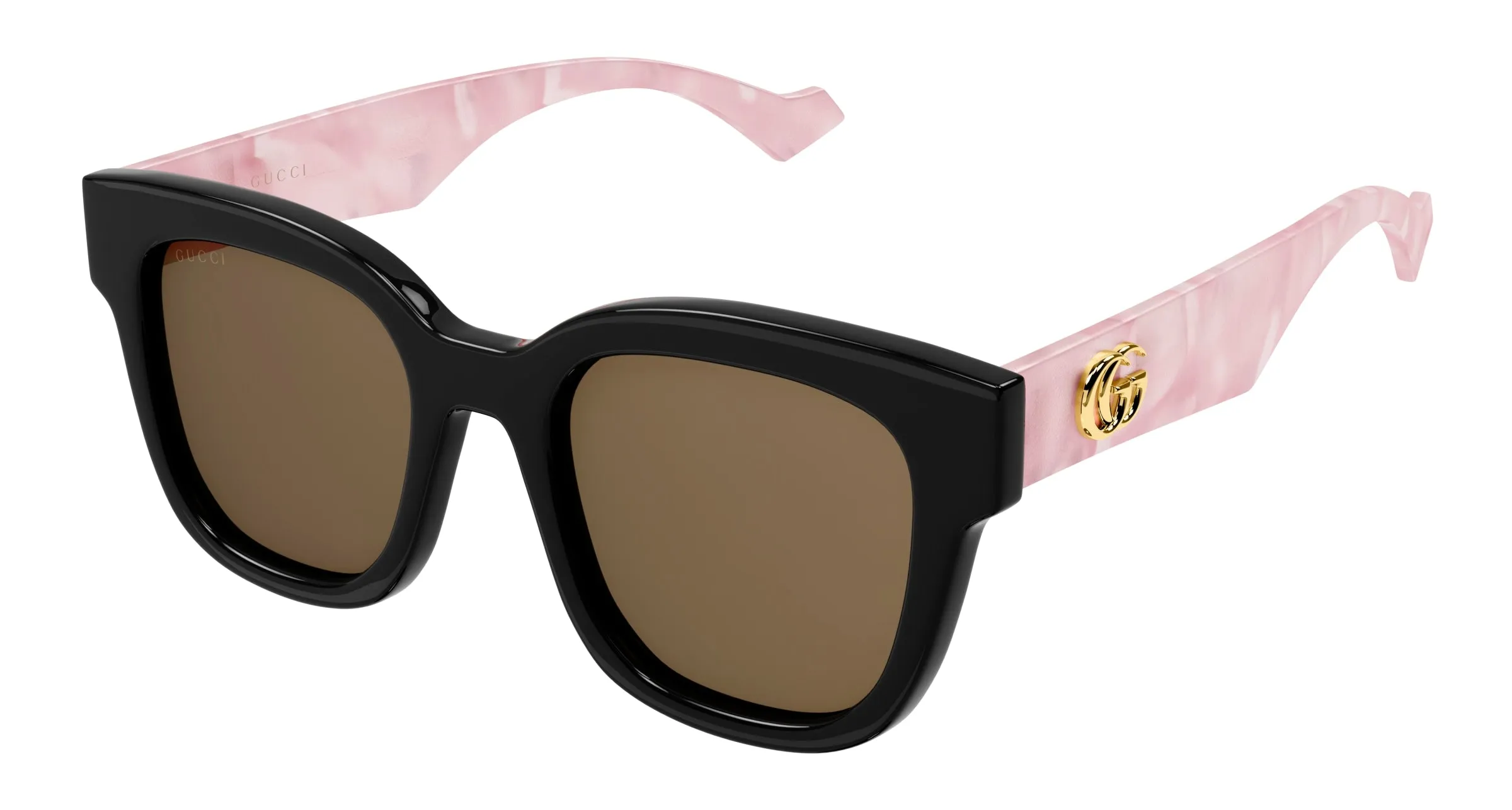 Gucci GG0998S 005 Occhiali da sole Acetato Nero Marrone Squadrata Normale - immagine 1
