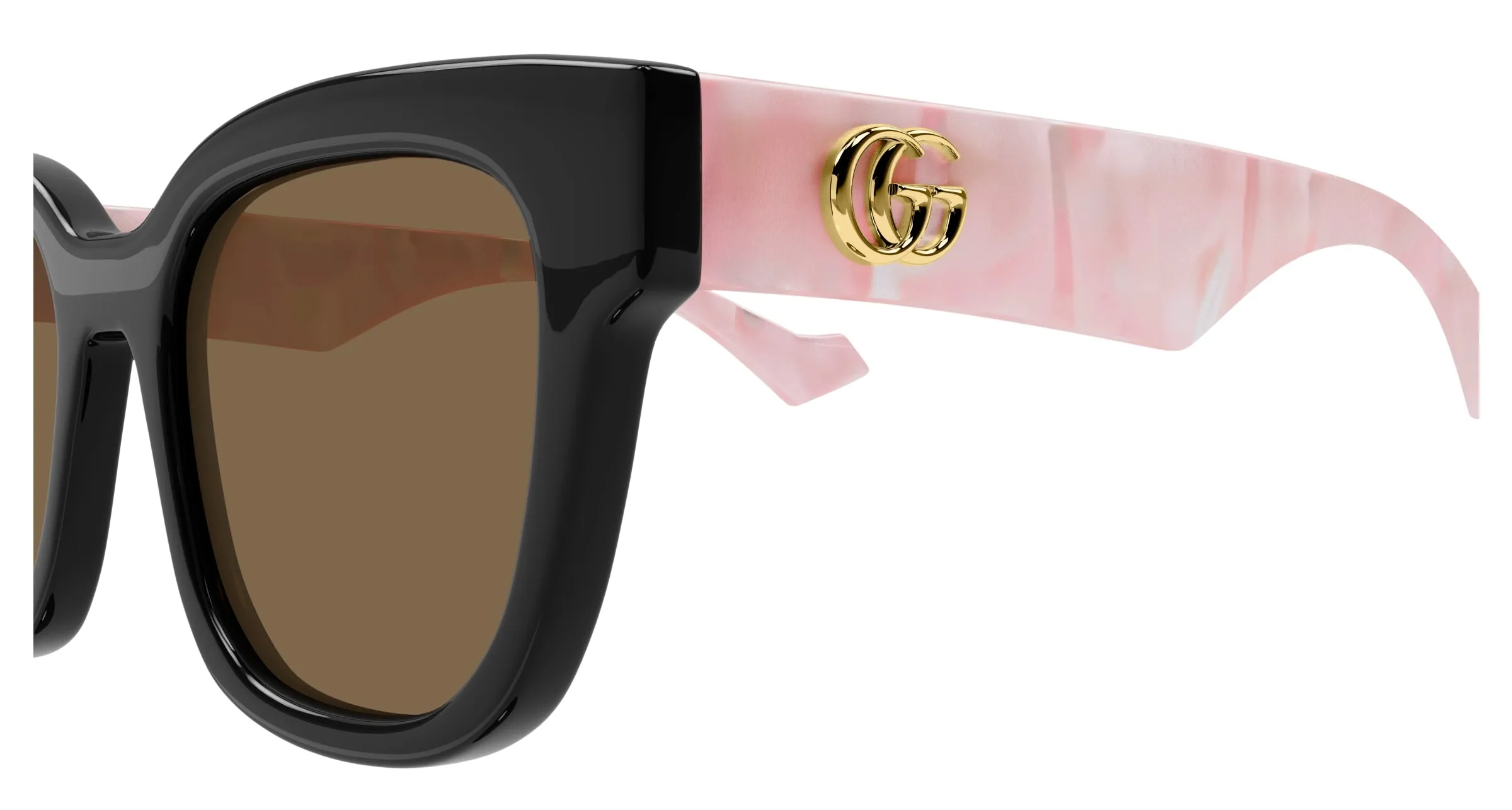 Gucci GG0998S 005 Occhiali da sole Acetato Nero Marrone Squadrata Normale - immagine 3