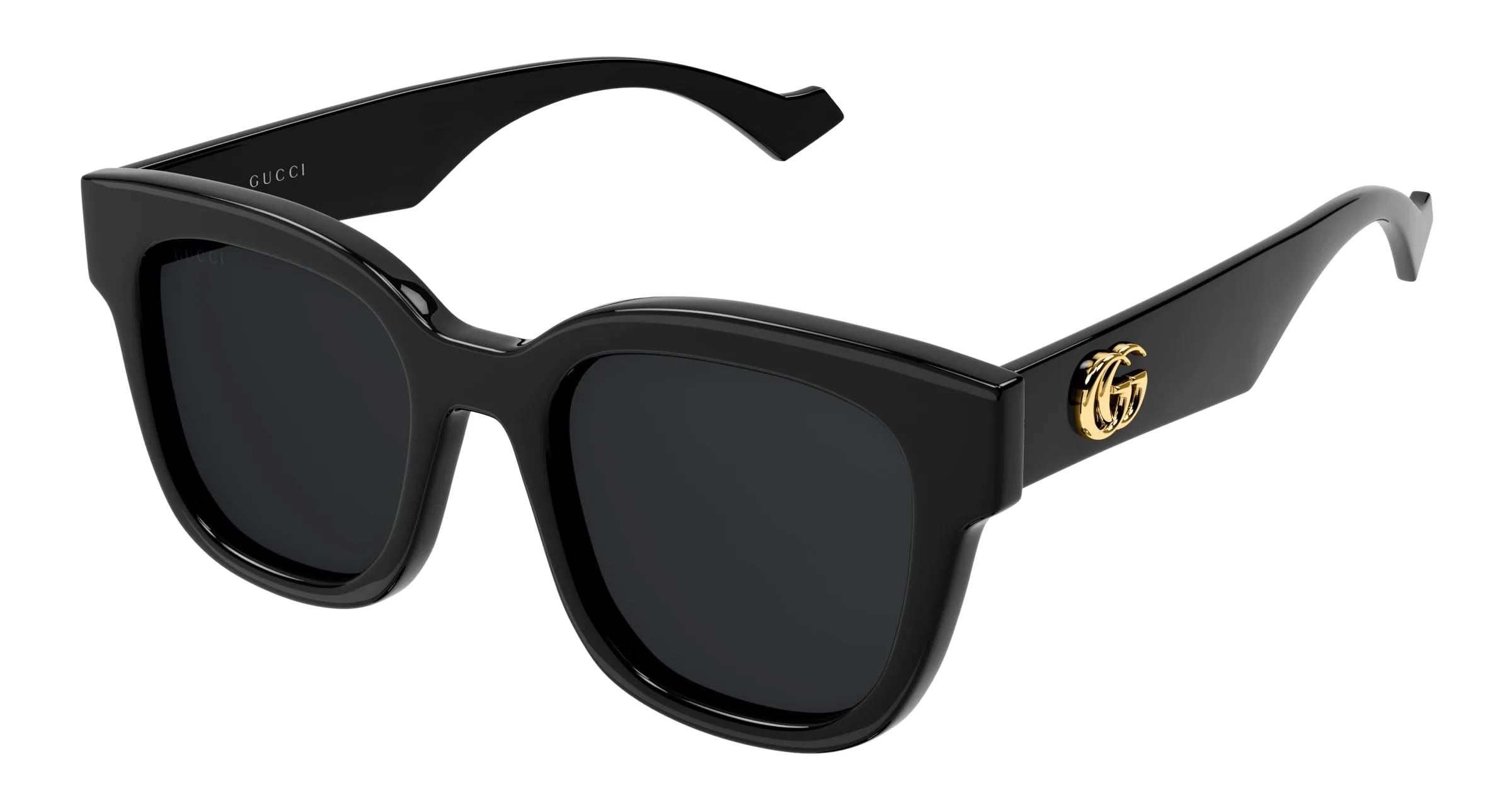Gucci GG0998S 001 Occhiali da sole Acetato Nero Grigio Squadrata Normale - immagine 1