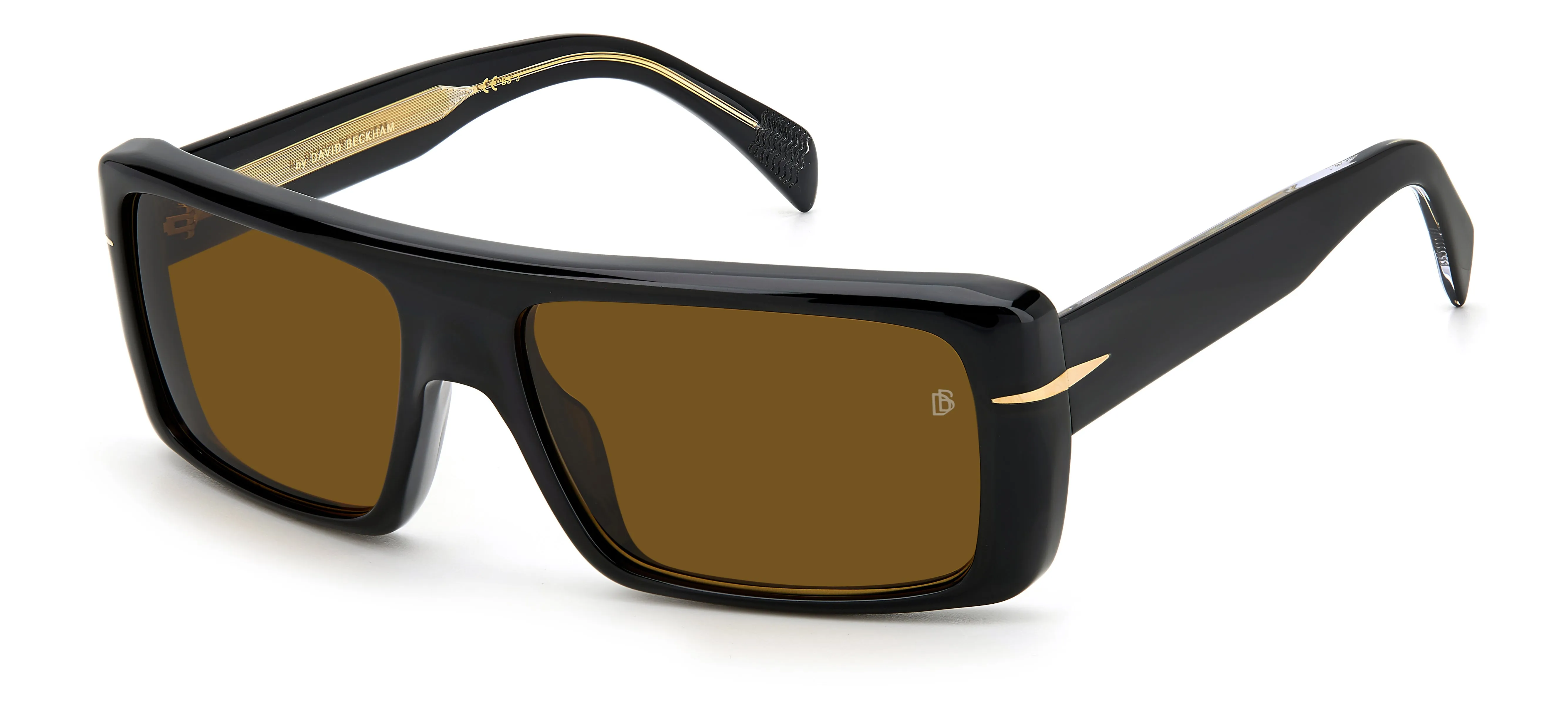 DAVID BECKHAM DB 7063/S 807/70 Occhiali da sole Acetato Nero Marrone Squadrata - immagine 1