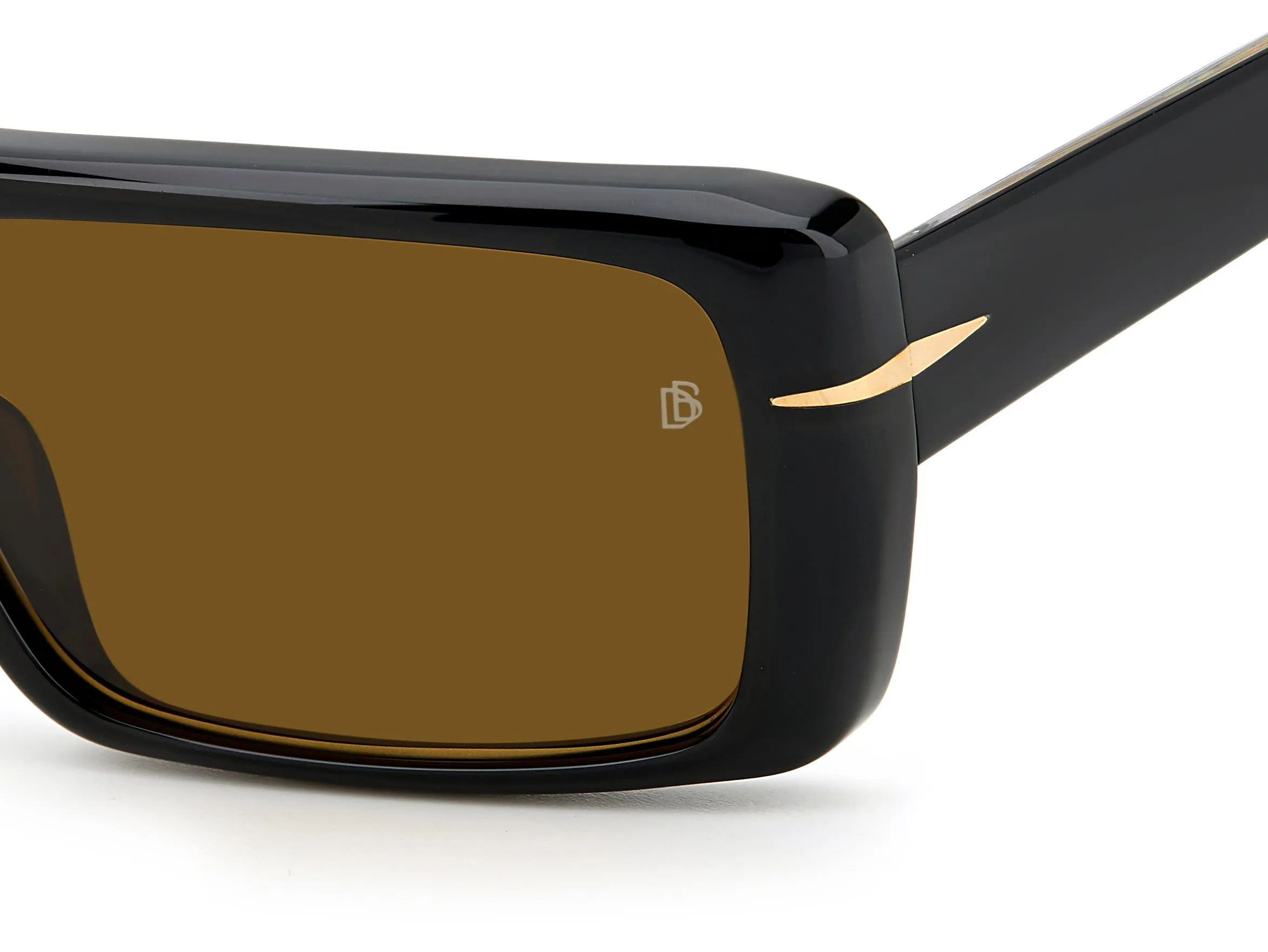 DAVID BECKHAM DB 7063/S 807/70 Occhiali da sole Acetato Nero Marrone Squadrata - immagine 3