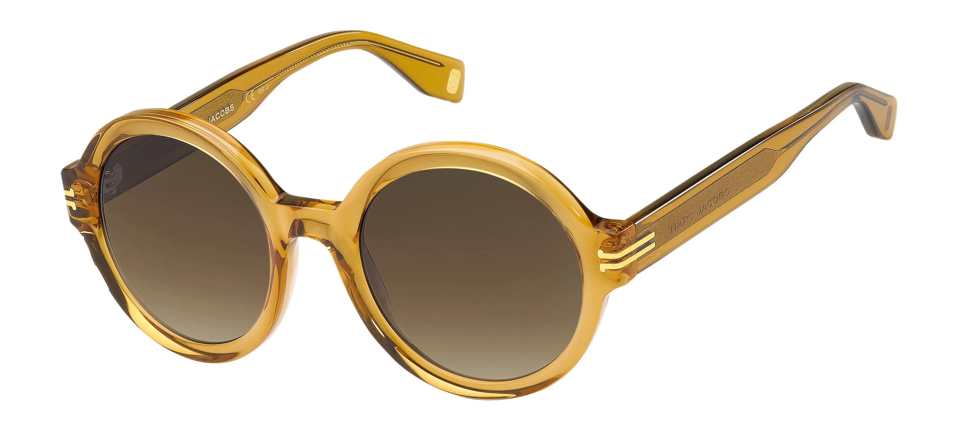Marc Jacobs MJ 1036/S 40G/HA Occhiali da sole Acetato Giallo Marrone Rotonda Normale Sfumato - immagine 1