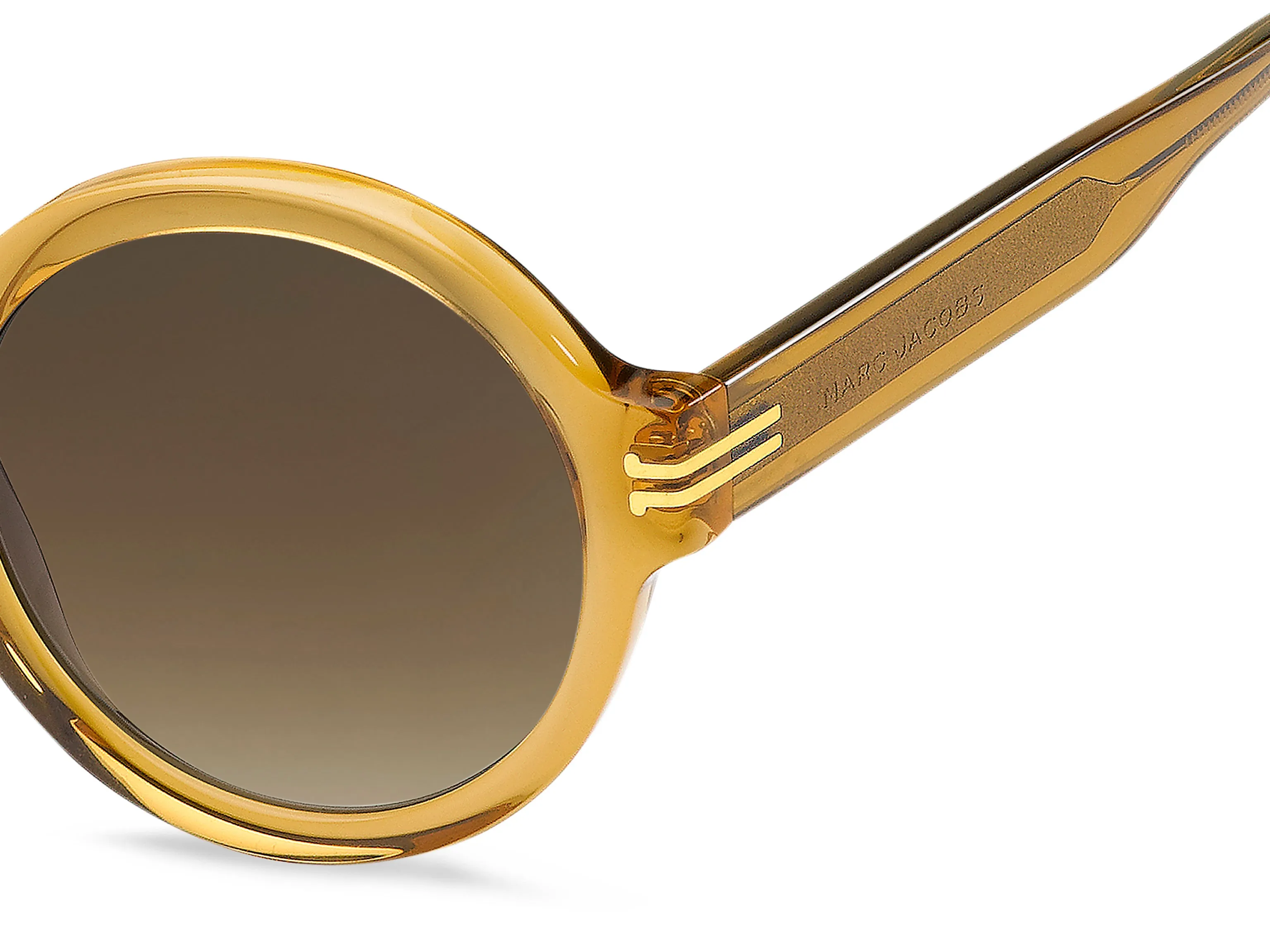 Marc Jacobs MJ 1036/S 40G/HA Occhiali da sole Acetato Giallo Marrone Rotonda Normale Sfumato - immagine 4