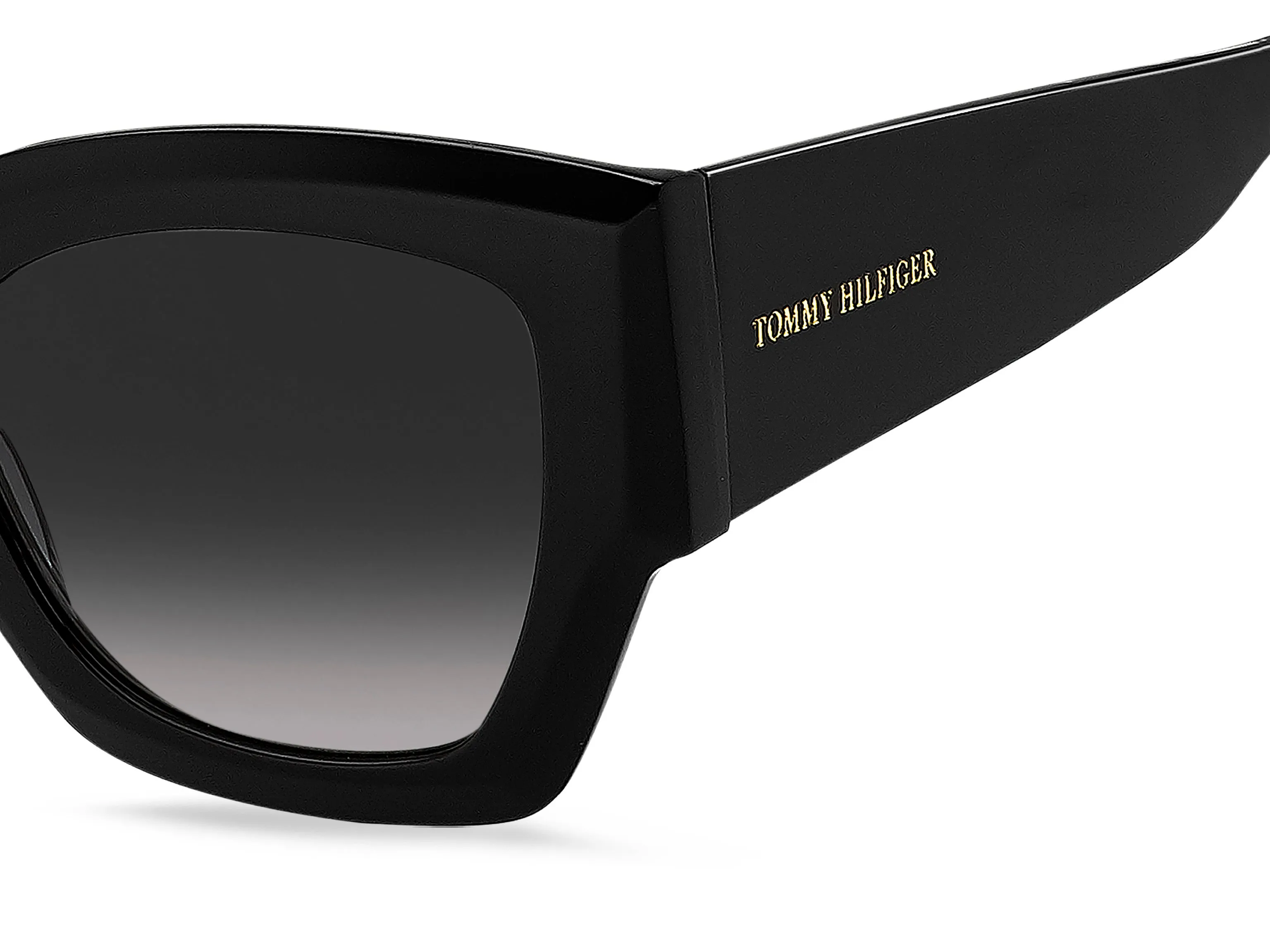 Tommy Hilfiger TH 1862/S 807/9O Occhiali da sole Acetato Nero Grigio Squadrata Sfumato - immagine 3