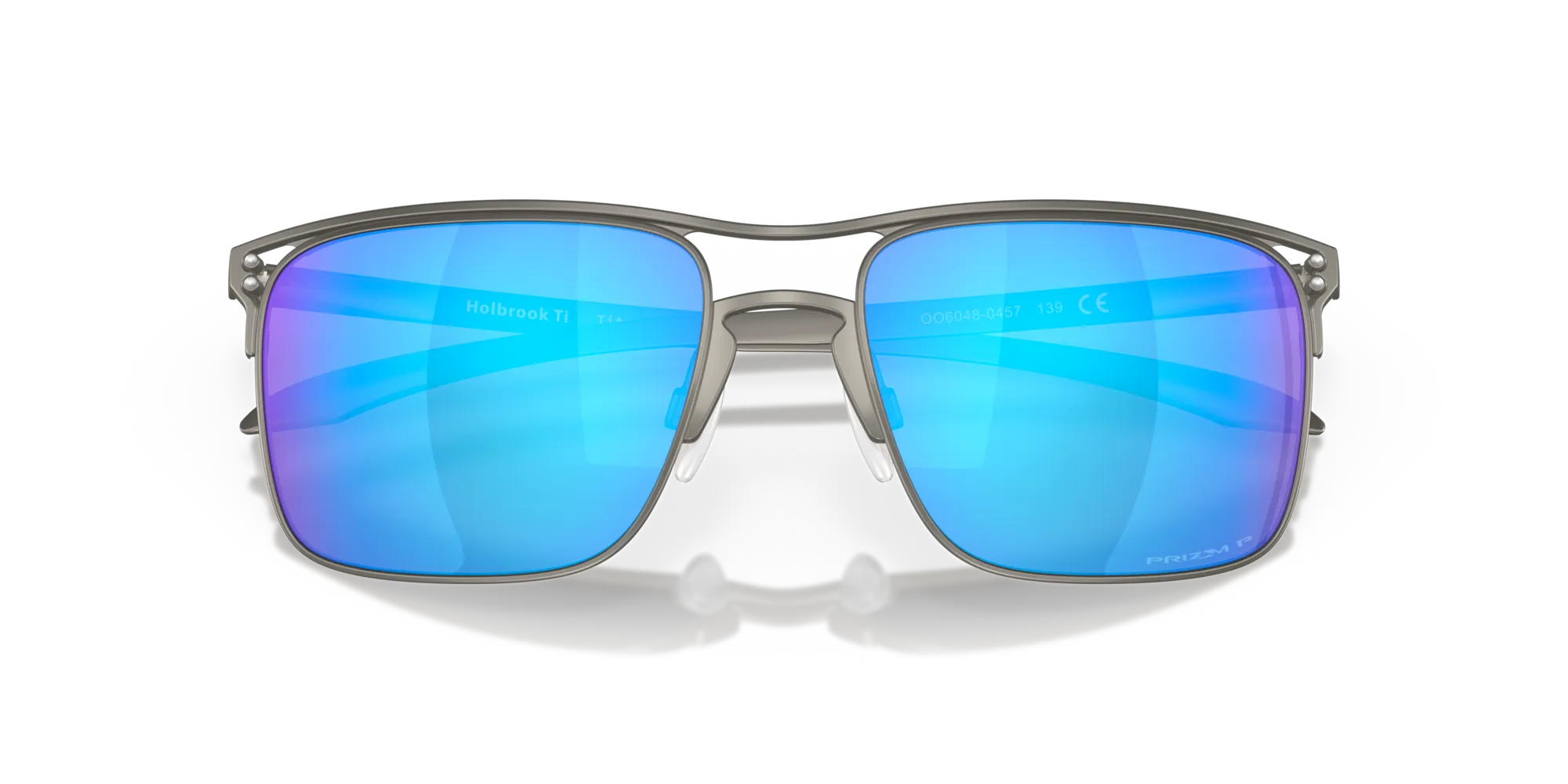 Oakley OO6048 HOLBROOK TI 604804 Occhiali da sole Titanio Grigio Blu Squadrata Polarizzata Prizm - immagine 2