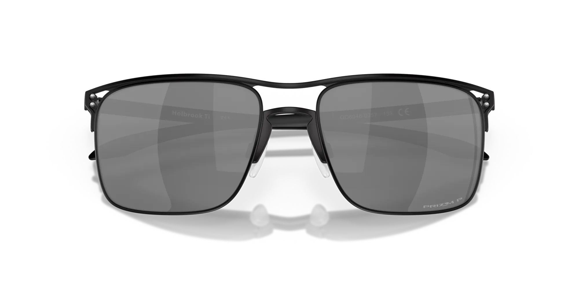 Oakley OO6048 HOLBROOK TI 604802 Occhiali da sole Titanio Nero Grigio Squadrata Polarizzata Prizm - immagine 2