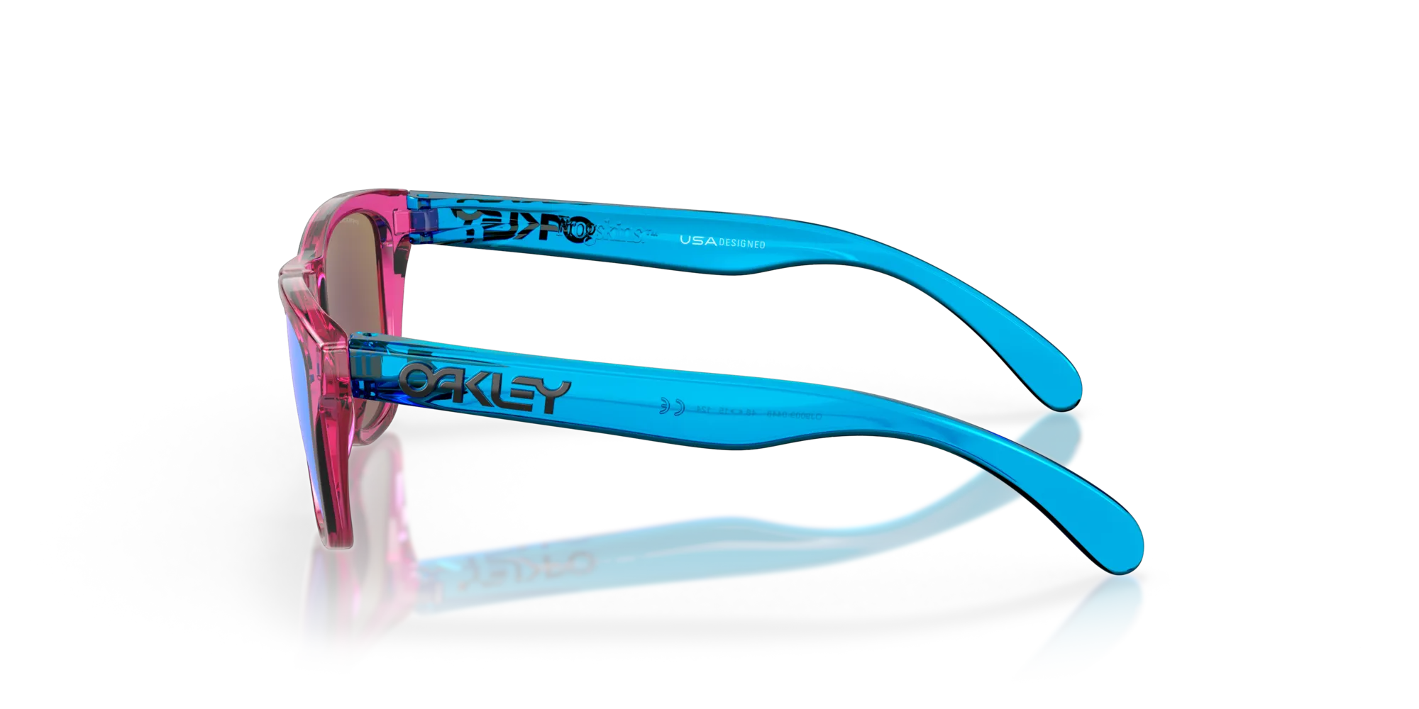 Oakley OJ9009 FROGSKINS XXS 900904 Occhiali da sole bambino O_Matter Rosa Blu Squadrata Normale Prizm - immagine 4