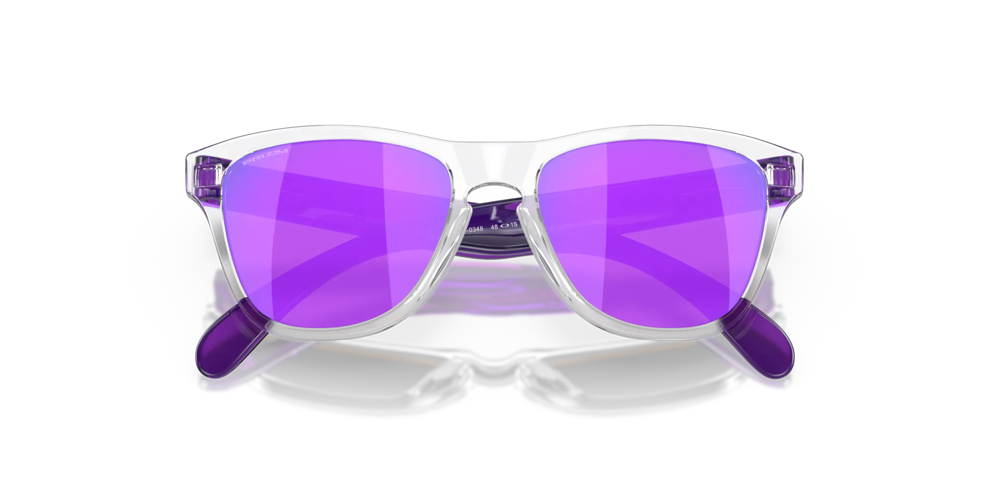Oakley OJ9009 FROGSKINS XXS 900903 Occhiali da sole bambino O_Matter Trasparente Viola Squadrata Normale Prizm - immagine 2