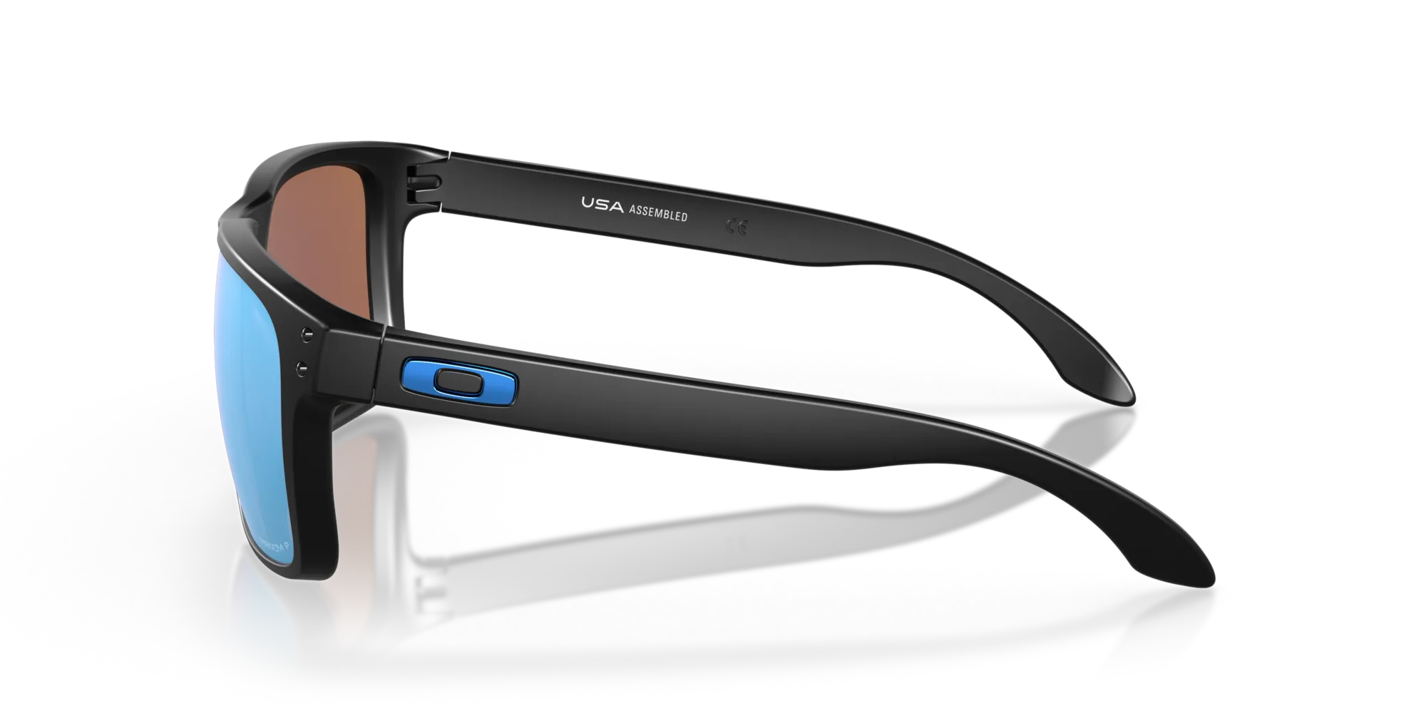 Oakley OO9417 HOLBROOK XL 941725 Occhiali da sole Iniettato Nero Blu Squadrata Polarizzata Prizm - immagine 4