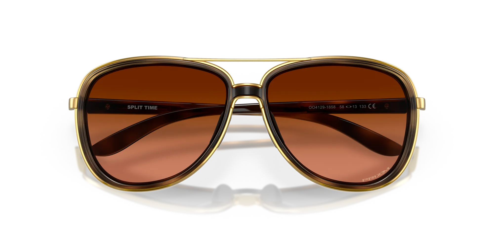 Oakley OO4129 SPLIT TIME 412918 Occhiali da sole Metallo Tartaruga Marrone Rotonda Normale Sfumato - immagine 2