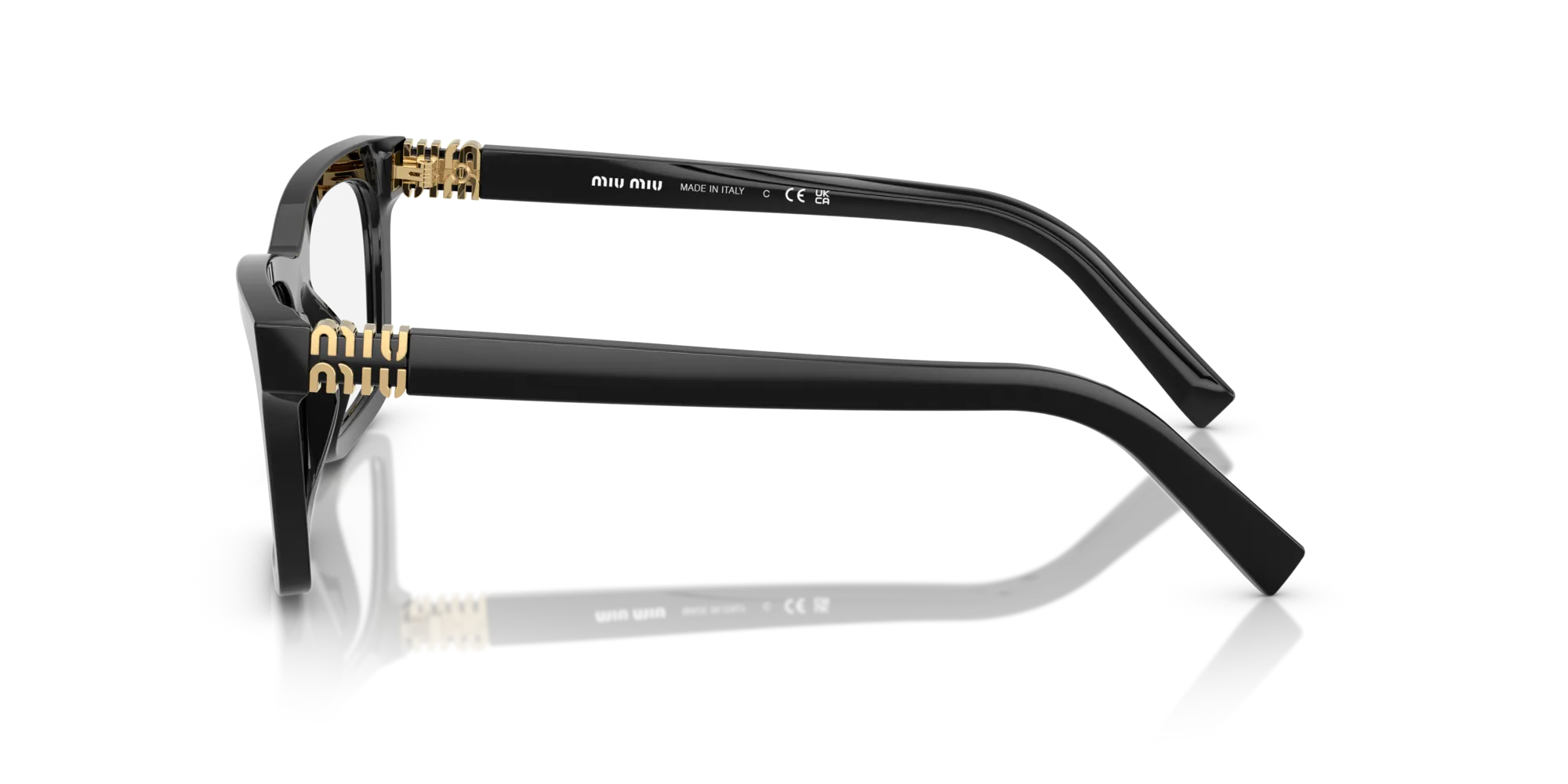 Miu Miu MU 04WV 16K1O1 Montature da vista Acetato Nero Squadrata Normale - immagine 4