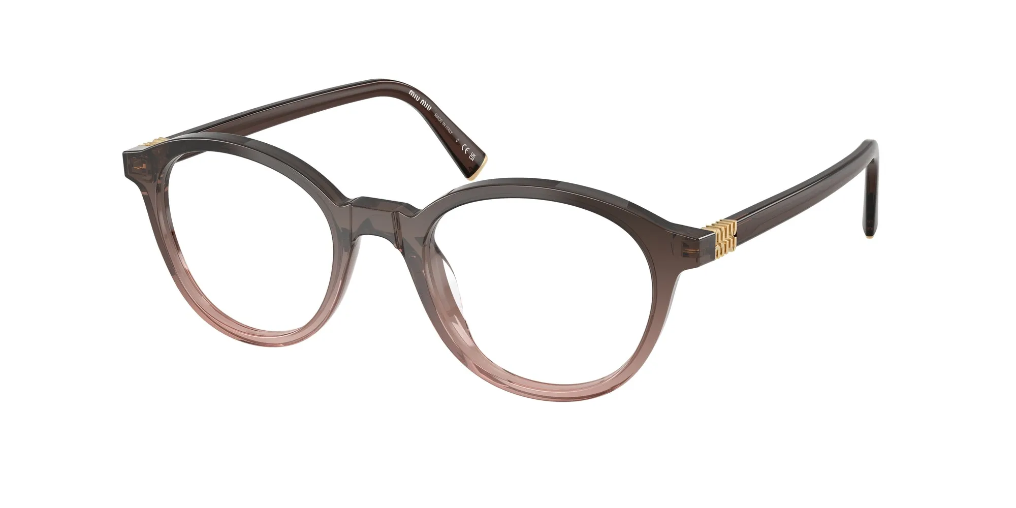 Miu Miu MU 02WV 25C1O1 Montature da vista Acetato Rosso Trasparente Rotonda Normale - immagine 1