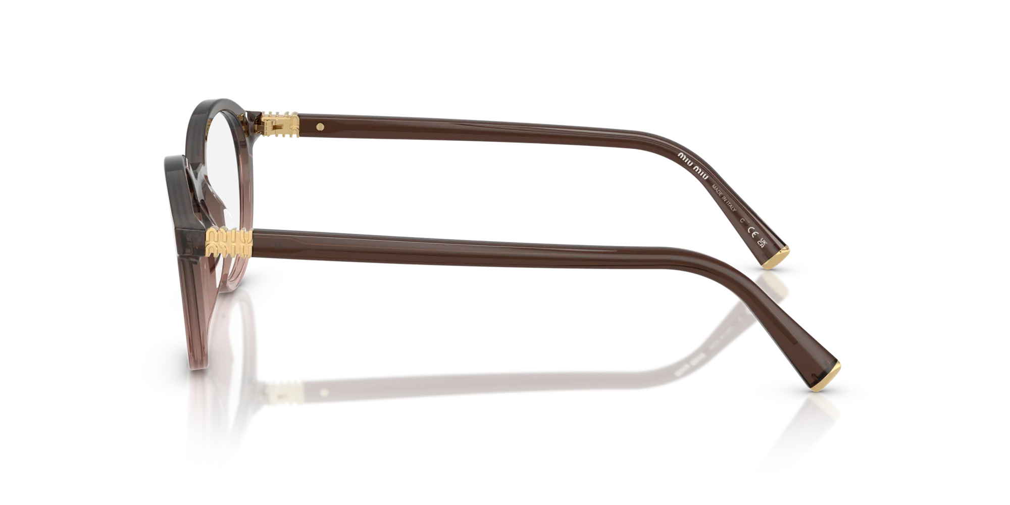 Miu Miu MU 02WV 25C1O1 Montature da vista Acetato Rosso Rotonda Normale - immagine 4
