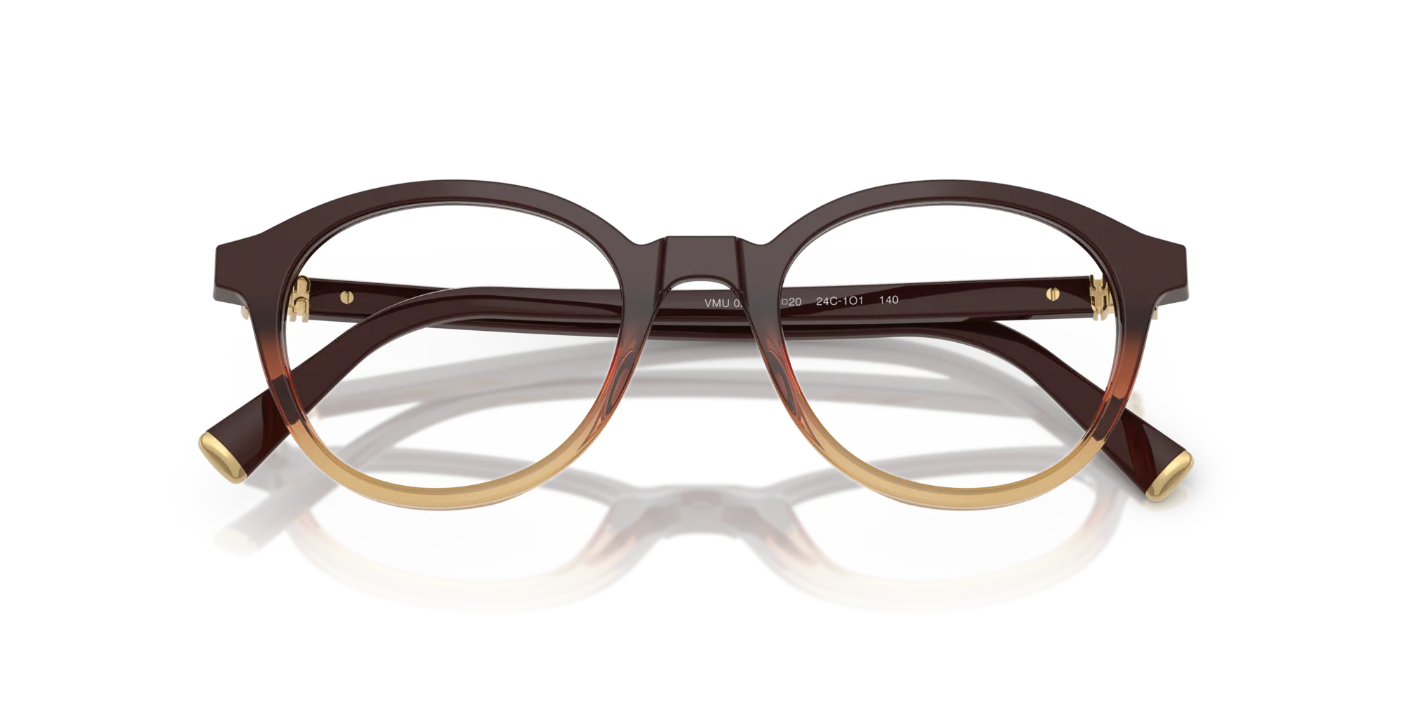 Miu Miu MU 02WV 24C1O1 Montature da vista Acetato Marrone Rotonda Normale - immagine 2