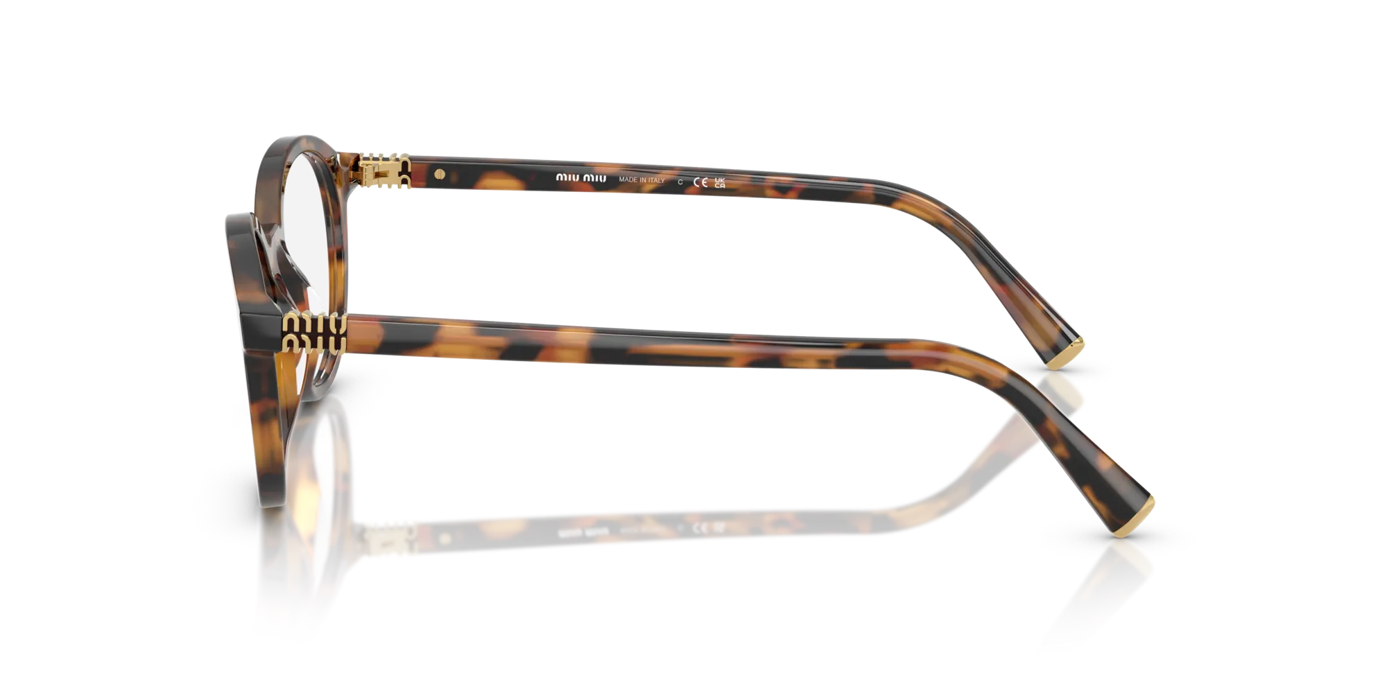 Miu Miu MU 02WV 19P1O1 Montature da vista Acetato Tartaruga Trasparente Rotonda Normale - immagine 4