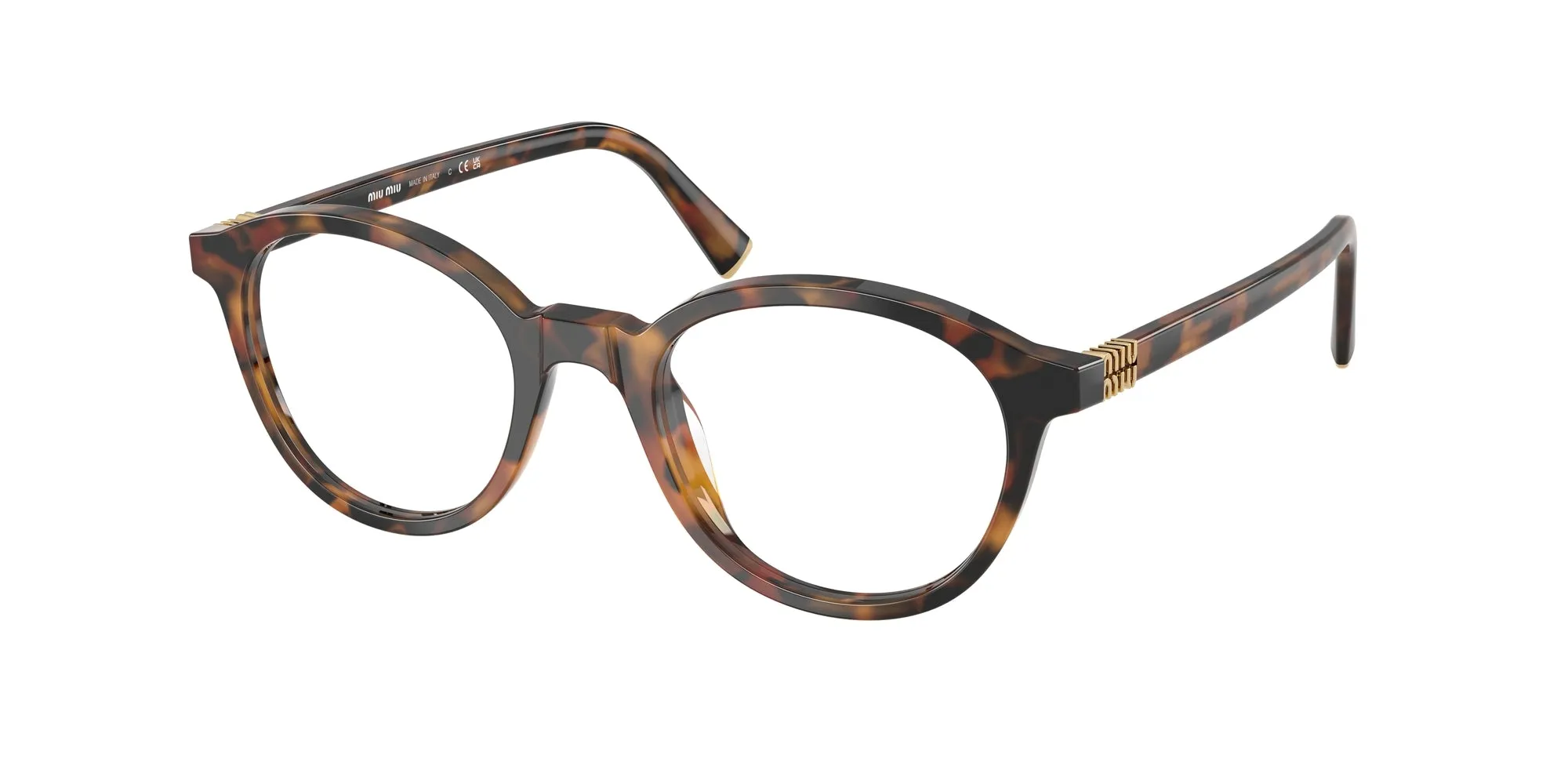 Miu Miu MU 02WV 19P1O1 Montature da vista Acetato Tartaruga Rotonda Normale - immagine 1